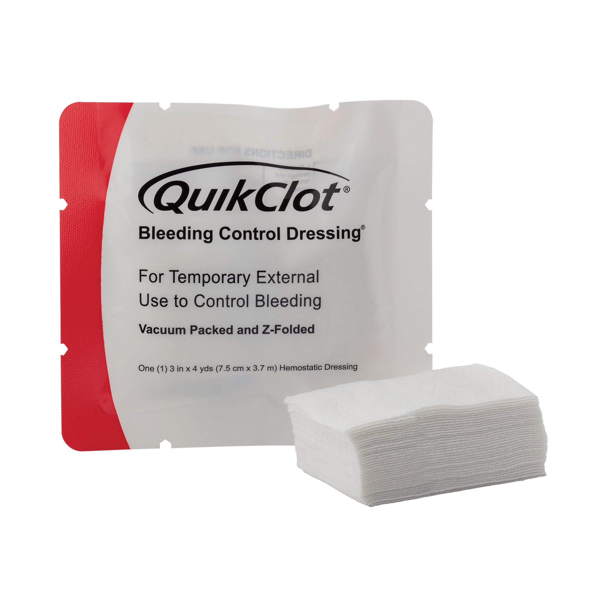 Teleflex LLC - 538 Hemostatic Dressing QuikClot® 3 Inch X 12 Foot 1 per Pack Sterile