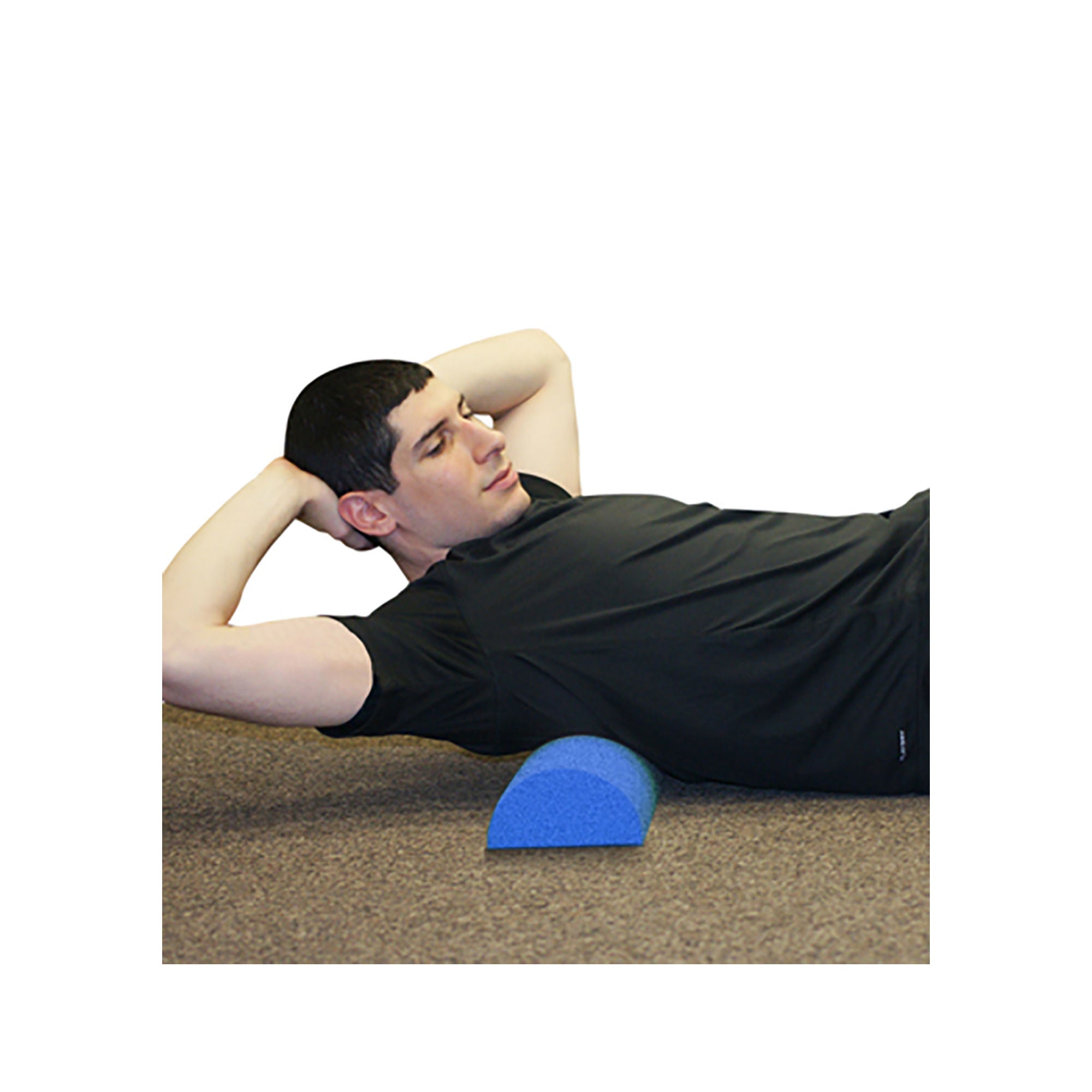 Fabrication Enterprises - 30-2152 CanDo® Half-Round Therapy Foam Roller Blue Polyethylene Foam 6 X 36 Inch
