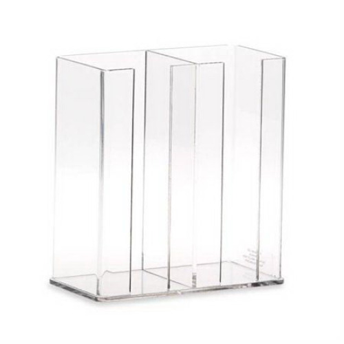 Market Lab Inc - 7121 Media Plate Holder Rack 4 X 8 X 9 Inch Clear Acrylic 2 Place Capacity