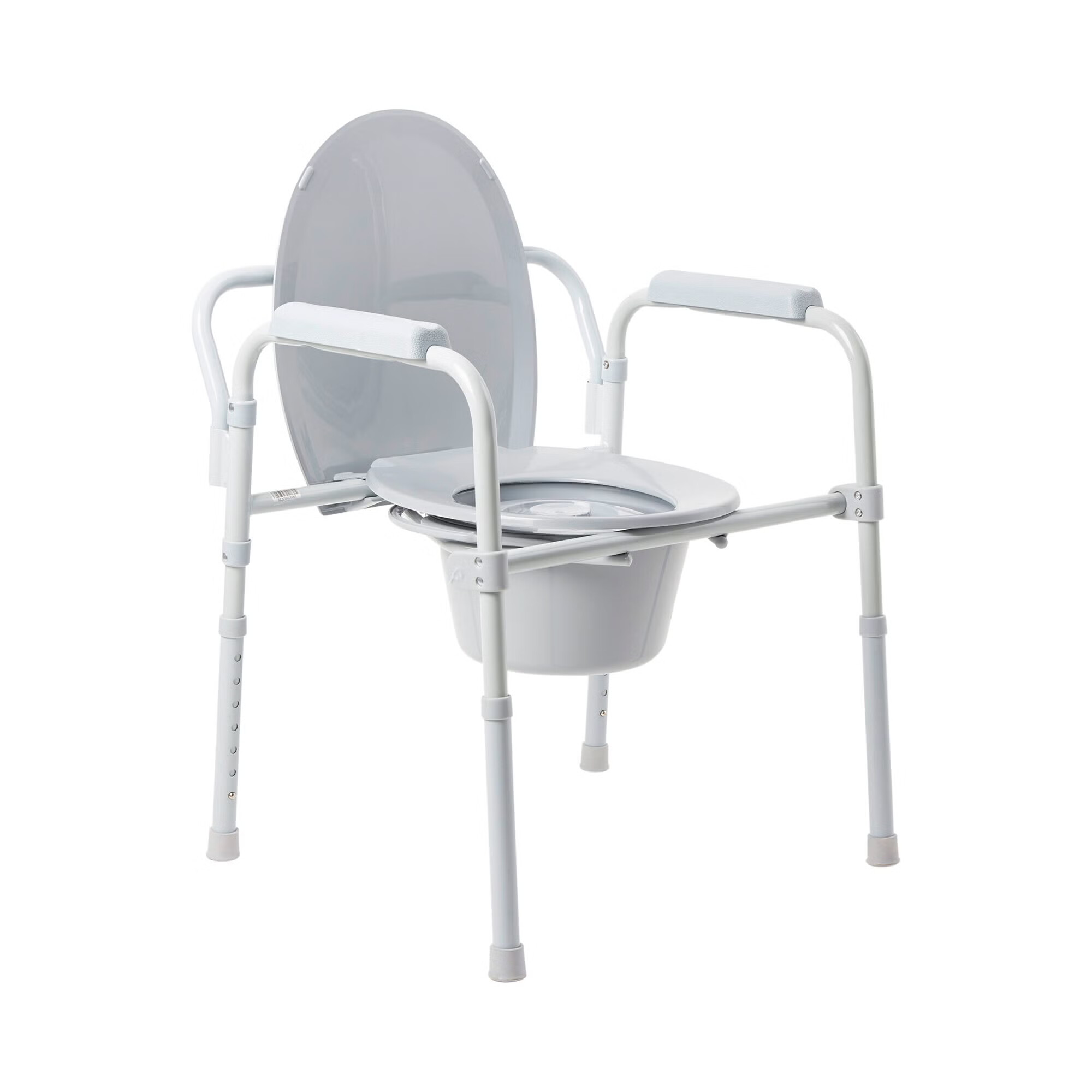 McKesson Brand - 146-11148N-4 3-in-1 Commode Chair McKesson Fixed Arms Steel Frame Back Bar 13-1/4 Inch Seat Width 350 lbs. Weight Capacity