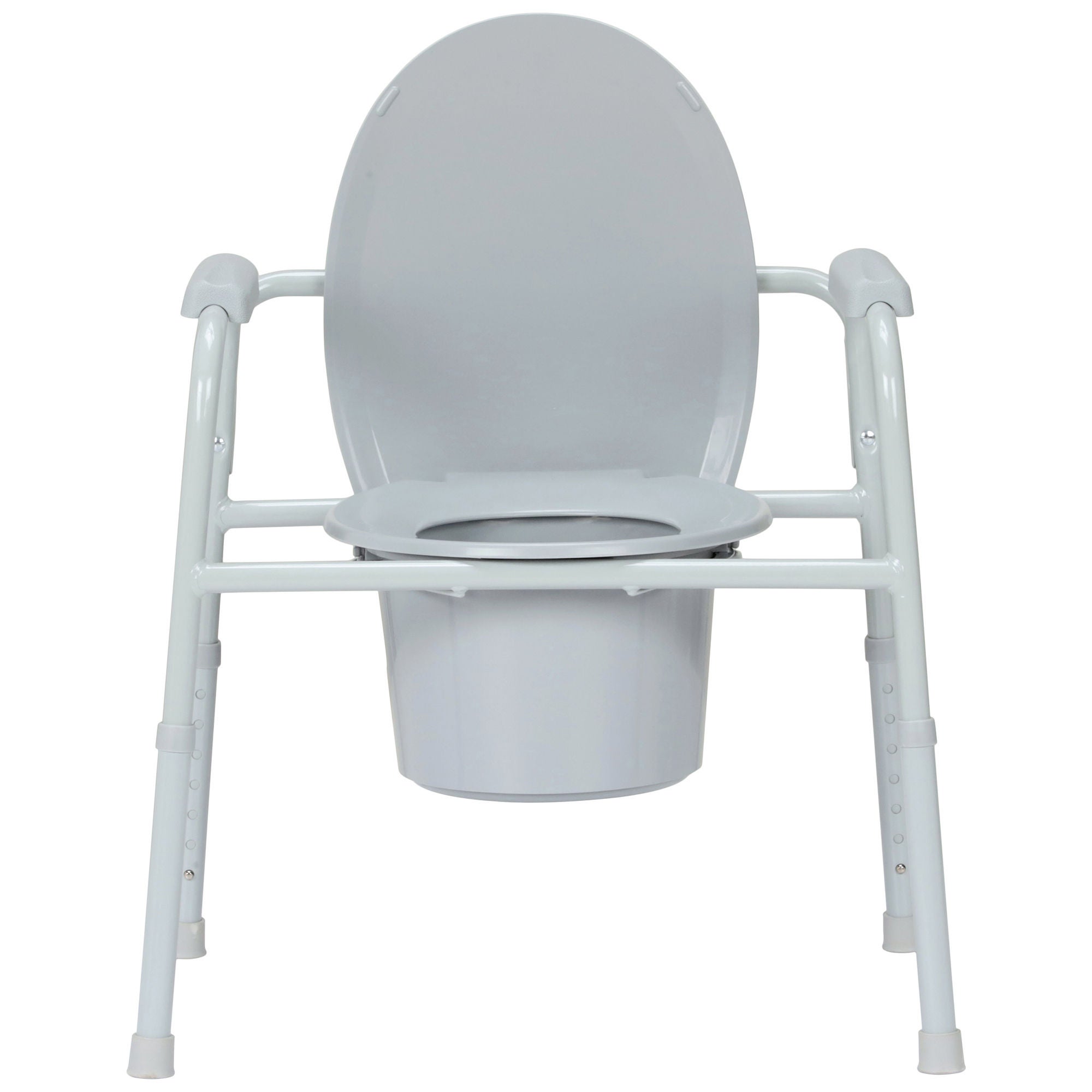 McKesson Brand - 146-11105N-4 3-in-1 Commode Chair McKesson Fixed Arms Steel Frame Back Bar 13-3/4 Inch Seat Width 350 lbs. Weight Capacity