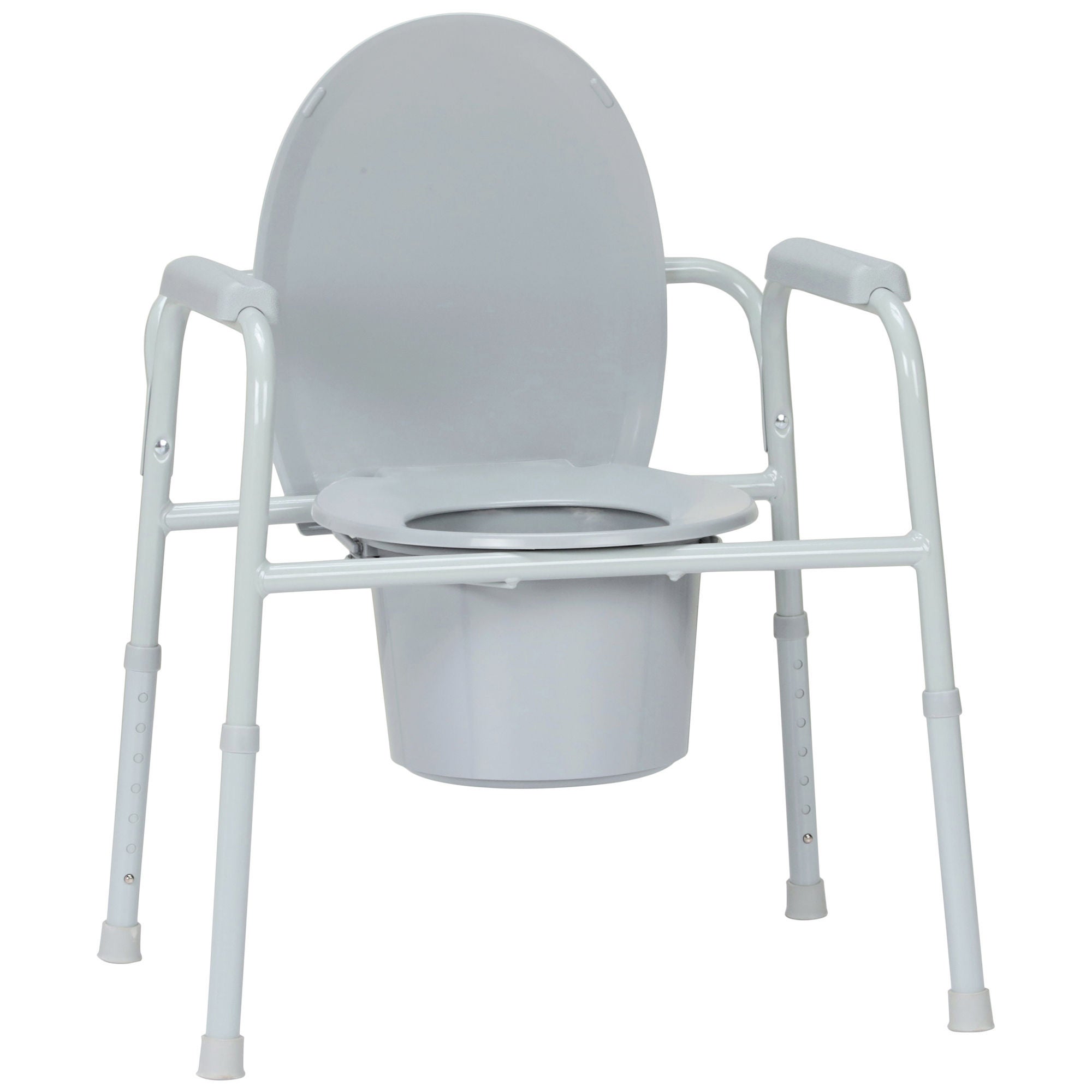 McKesson Brand - 146-11105N-4 3-in-1 Commode Chair McKesson Fixed Arms Steel Frame Back Bar 13-3/4 Inch Seat Width 350 lbs. Weight Capacity