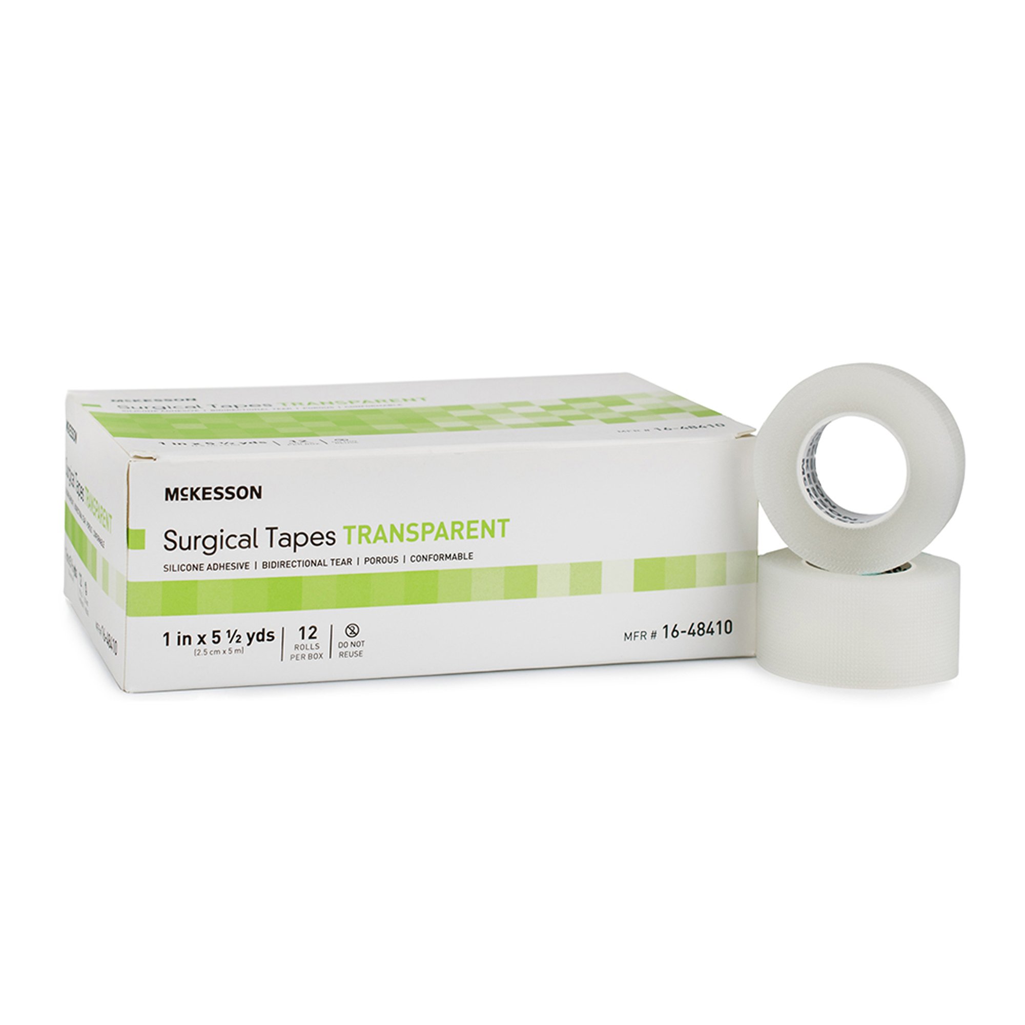 McKesson Brand 16-48410 - McKesson Silicone Medical Tape, 1 Inch x 5-1/2 Yard, Transparent - 12/Box, 120/Case