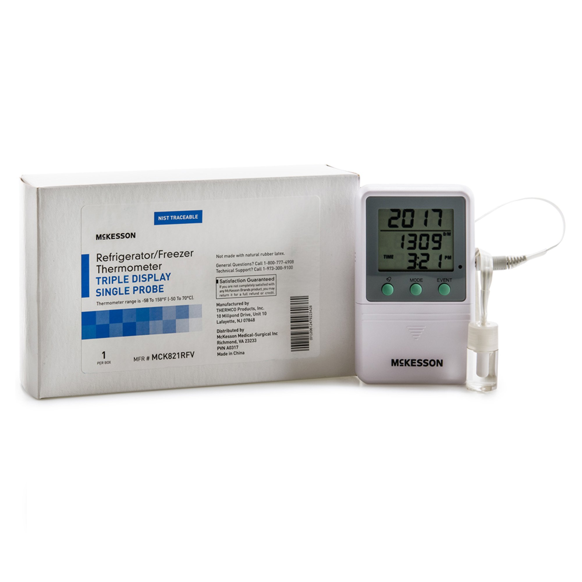 McKesson Brand MCK821RFV - McKesson Refrigerator/Freezer Thermometer, Digital Display, -58° – +158° F Range - 1/Each