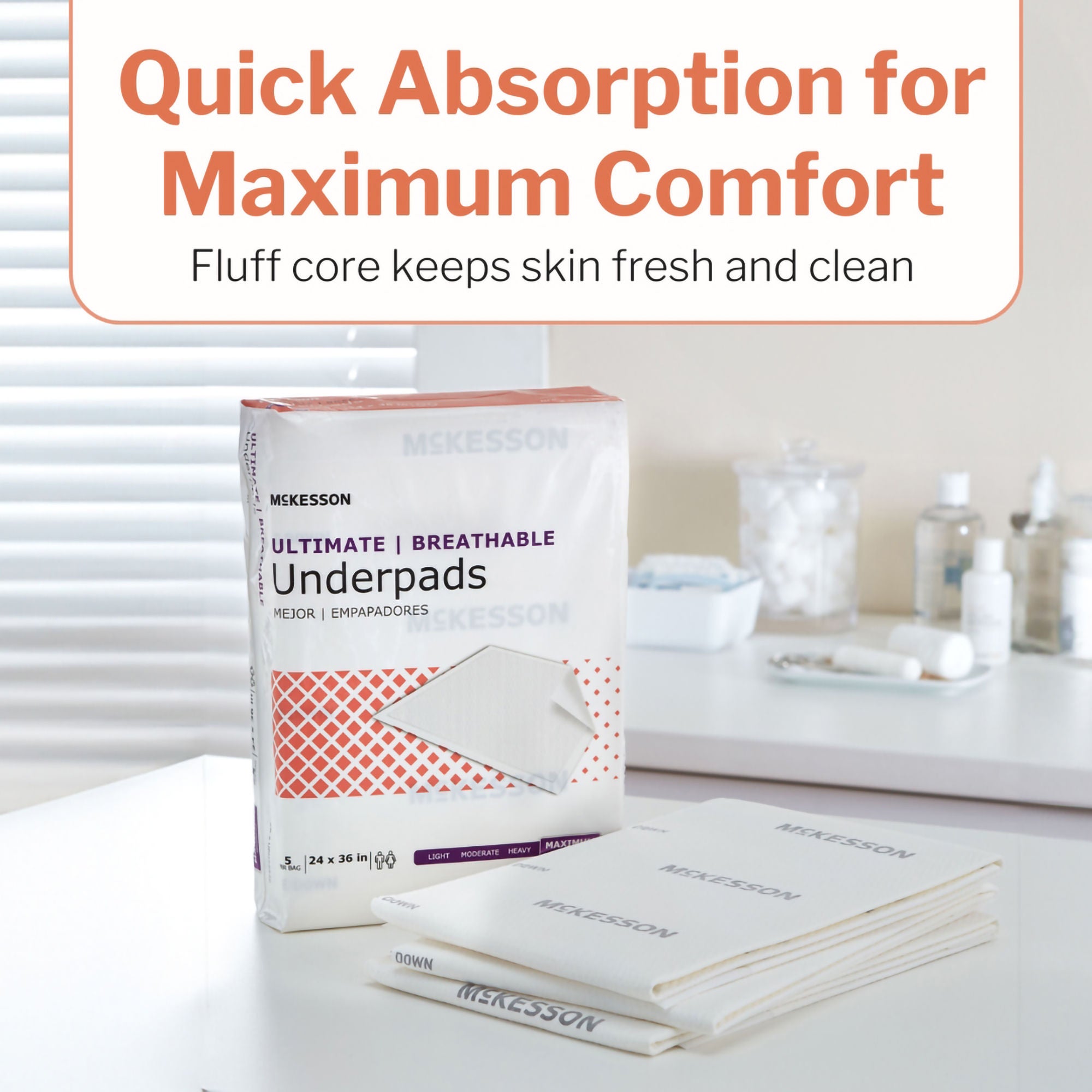 McKesson Ultimate Breathable Disposable Underpad UPMX2436 by McKesson Brand
