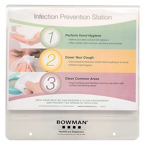 Bowman Manufacturing - BD212-0033 Hygiene Dispensing Station Signature Series Cherry / Clear 4.4 X 17.9 X 19.8 Inch ABS Plastic / PETG Plastic