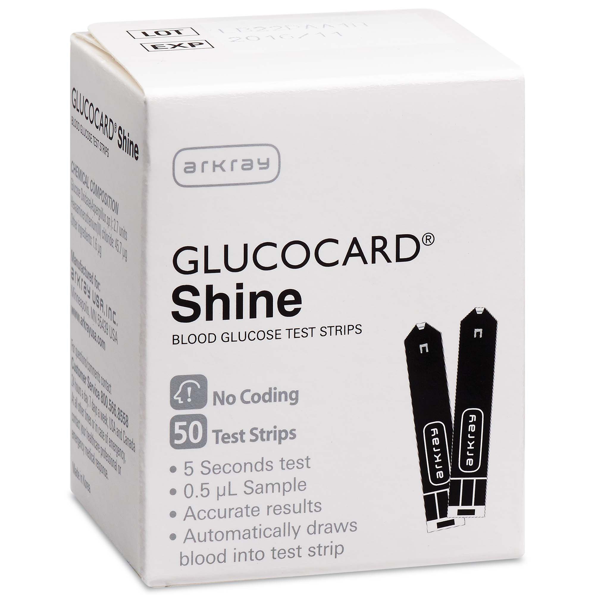Arkray USA - 542050 Glucocard® Shine Blood Glucose Test Strip for use with Monitoring Meter