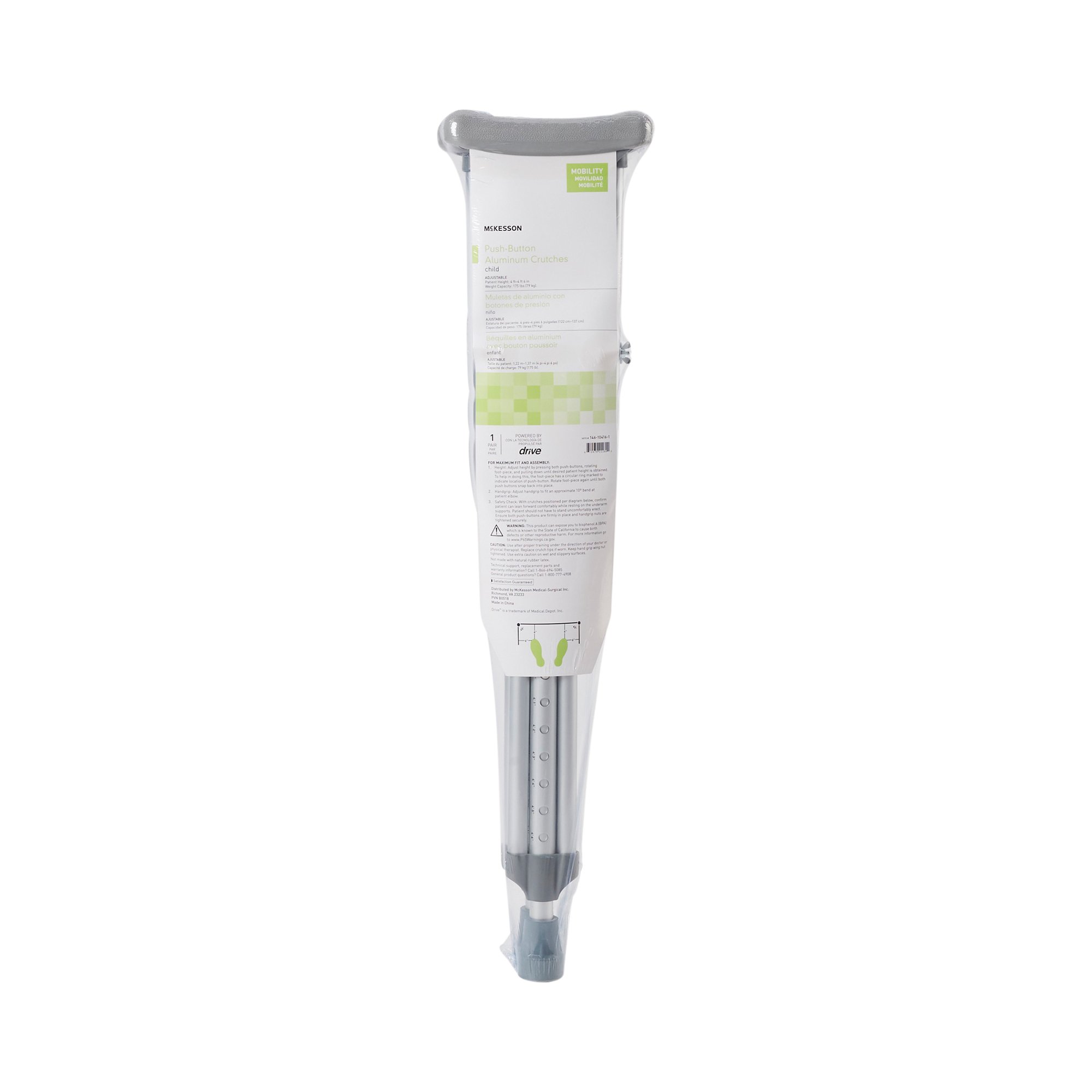 McKesson Brand - 146-10416-1 McKesson Underarm Crutches for Children 4' – 4'6"