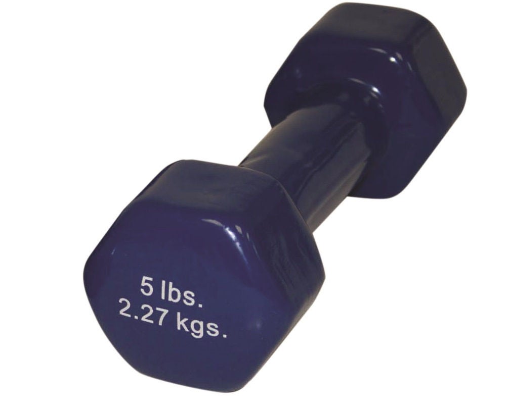 Fabrication Enterprises - 10-0554-1 Dumbbell Hexagon Heads CanDo® 5 lbs.