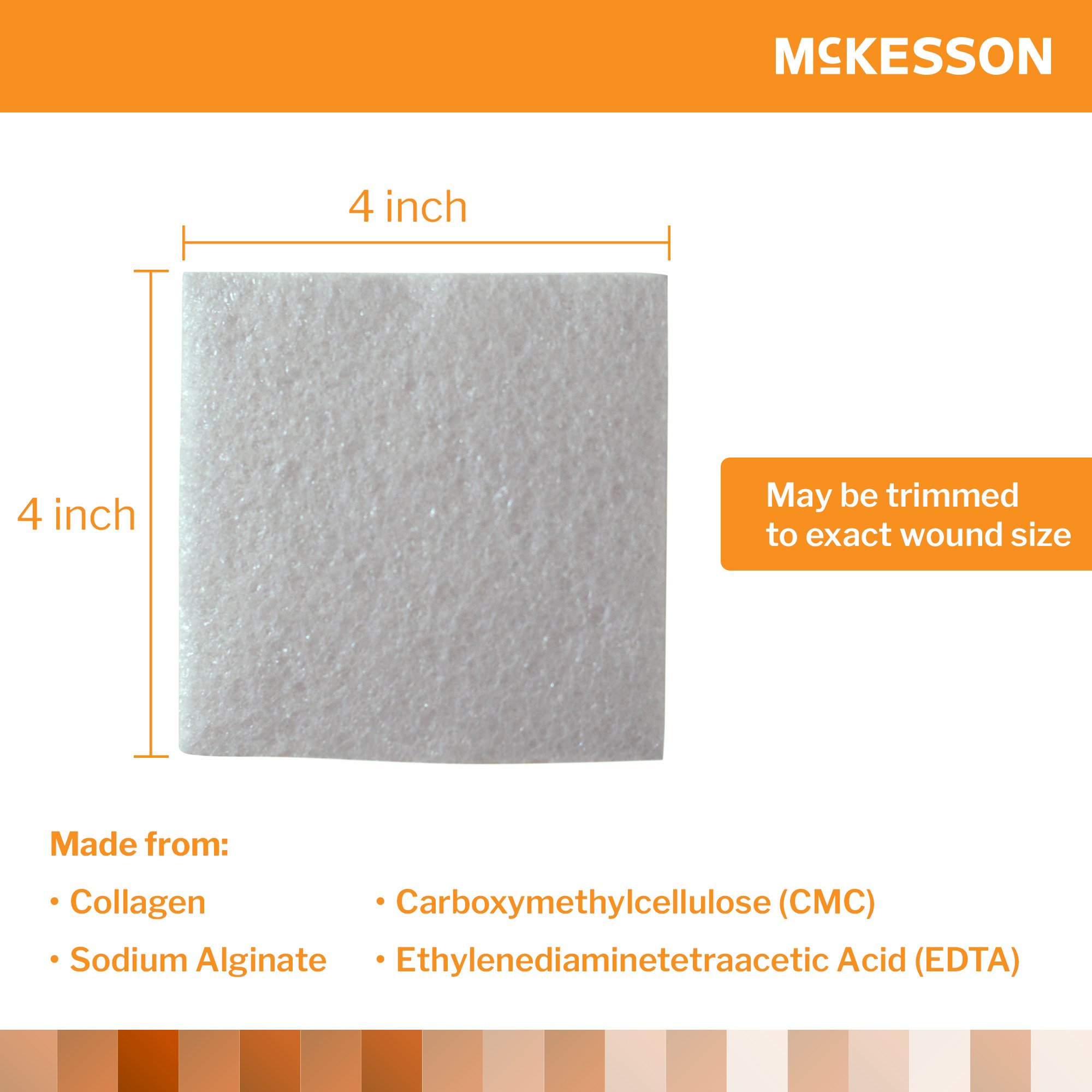 McKesson Brand 16-1852 - McKesson Collagen Dressing, 4 x 4 Inch - 1/Each, 10/Box, 100/Case