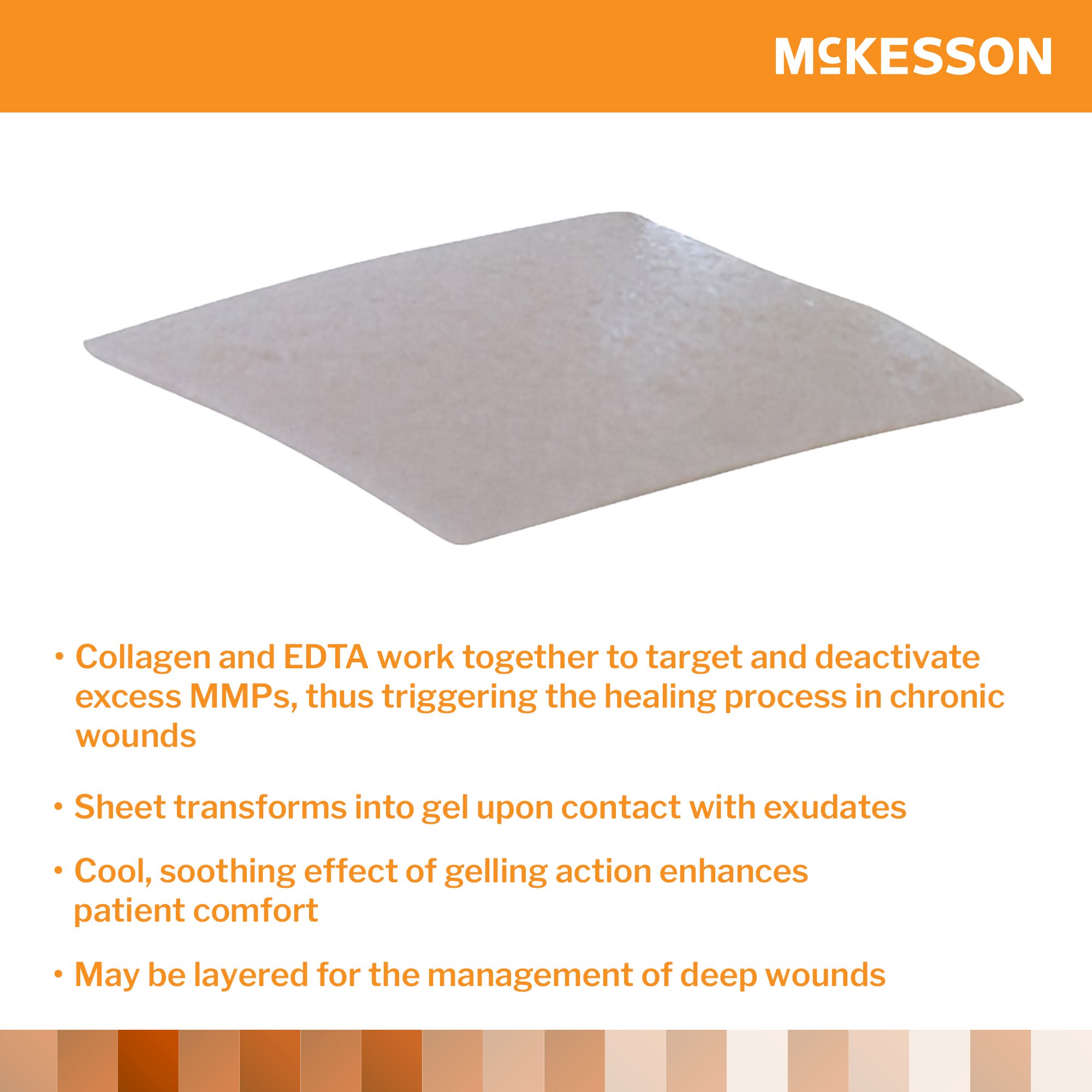 McKesson Brand 16-1852 - McKesson Collagen Dressing, 4 x 4 Inch - 1/Each, 10/Box, 100/Case