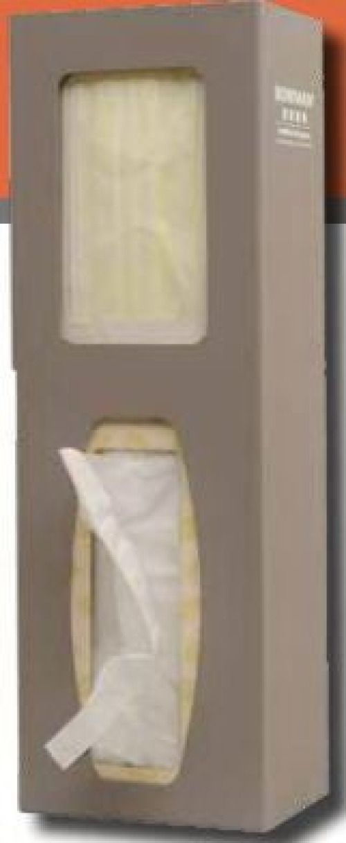 Bowman Manufacturing - KS122-0529 PPE Dispenser BOWMAN® Wall Mount Bay Gray 4.2 X 7.2 X 15.1 Inch Powder-Coated Aluminum