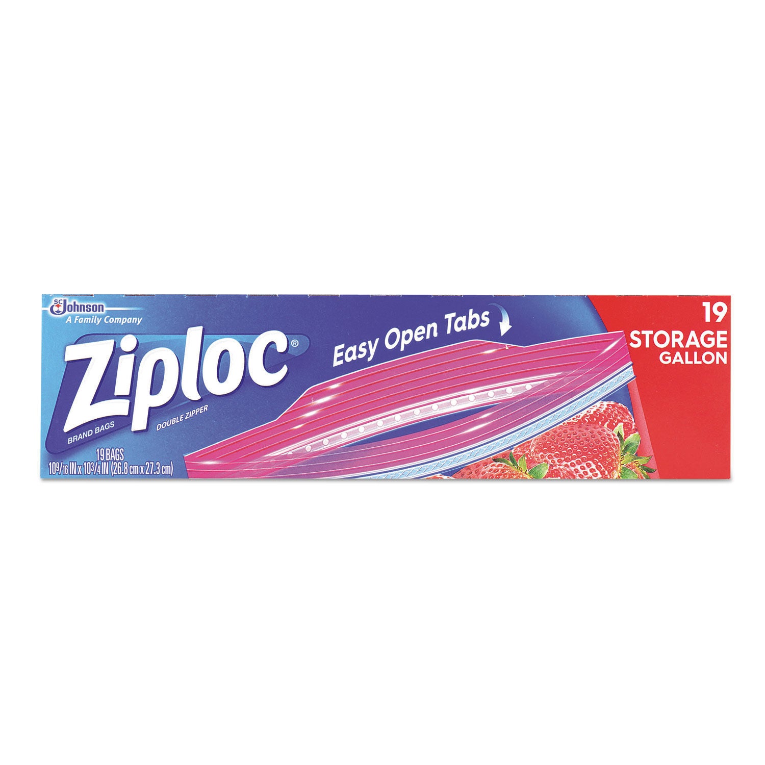 Essendant Co-United Stationers - SJN314467 Reclosable Bag Ziploc® 10-9/16 X 10-3/4 Inch Plastic Clear / White Block Zipper Closure