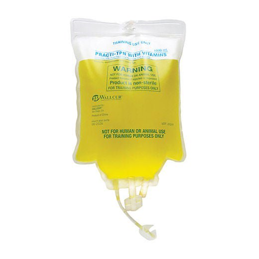 Wallcur - 252VT Clinical Training Medication Practi-TPN Bag with Vitamins™ Liquid I.V. Bag 1000 mL