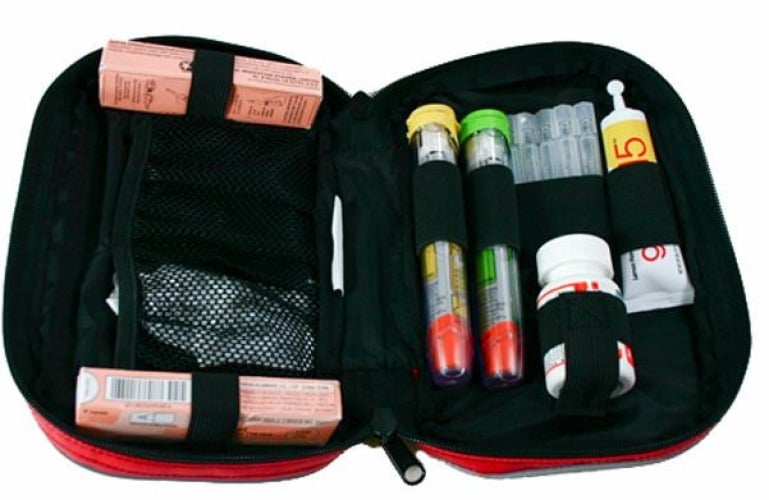 Fleming Industries - 39426-UPRD Emergency Medication Bag BLS MedModule Red Impervaguard-UP Fabric
