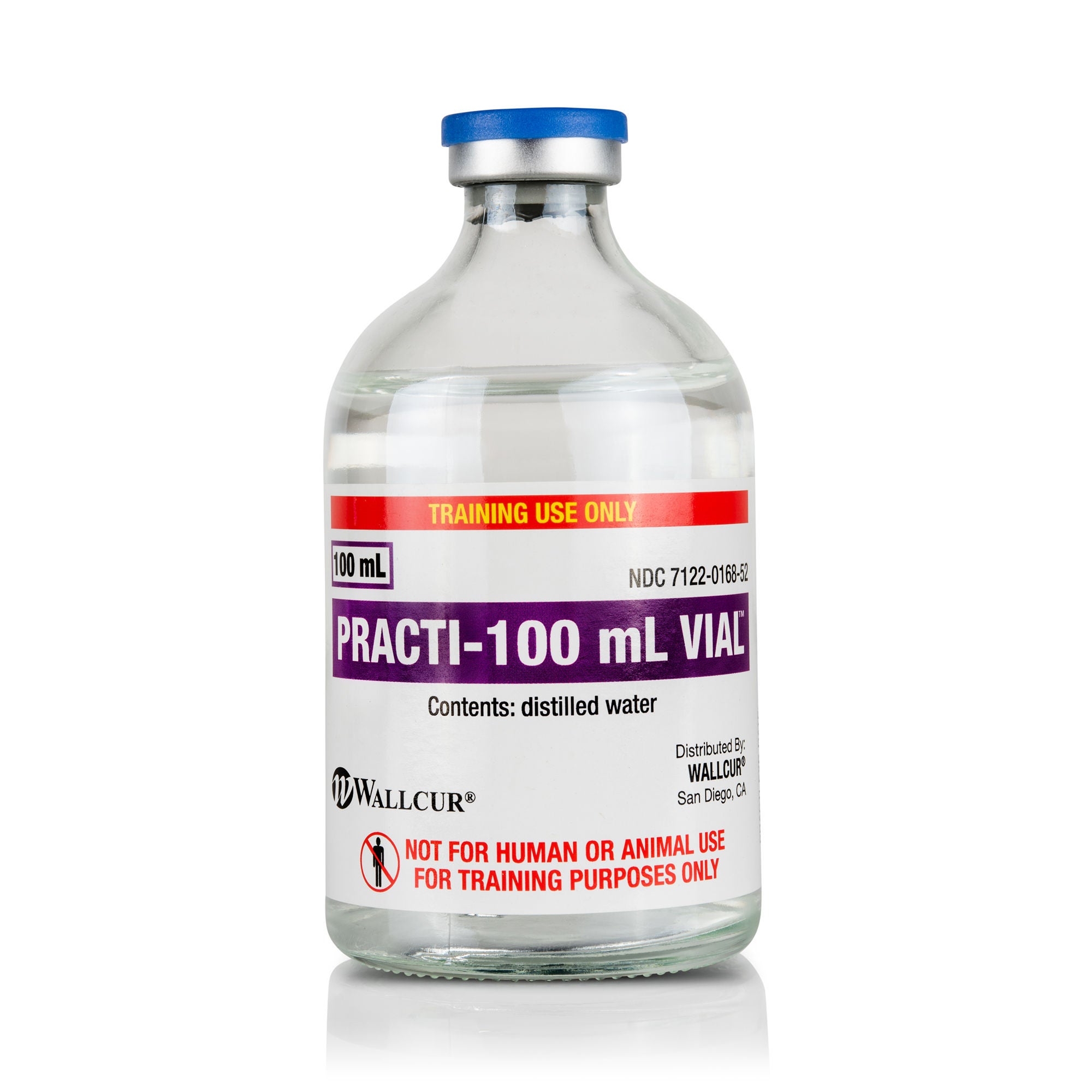 Wallcur - 467PV Clinical Training Medication Practi-100 mL Vial™ Liquid Vial 100 mL