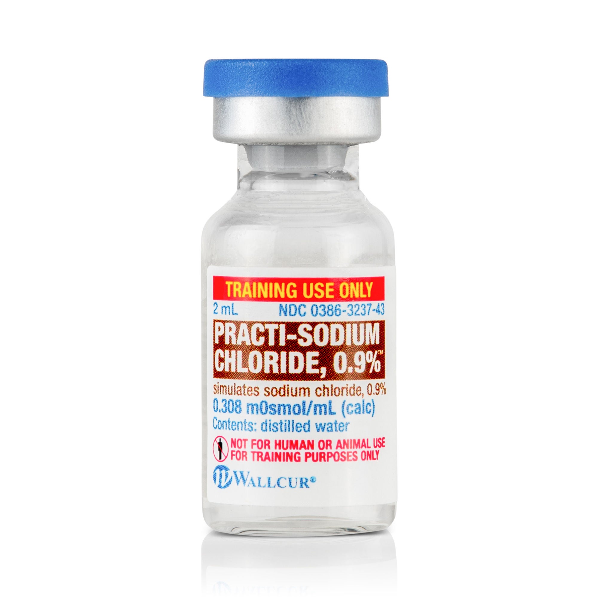 Wallcur - 476SC Clinical Training Medication Practi-Sodium Chloride 0.9%™ Liquid Vial 2 mL