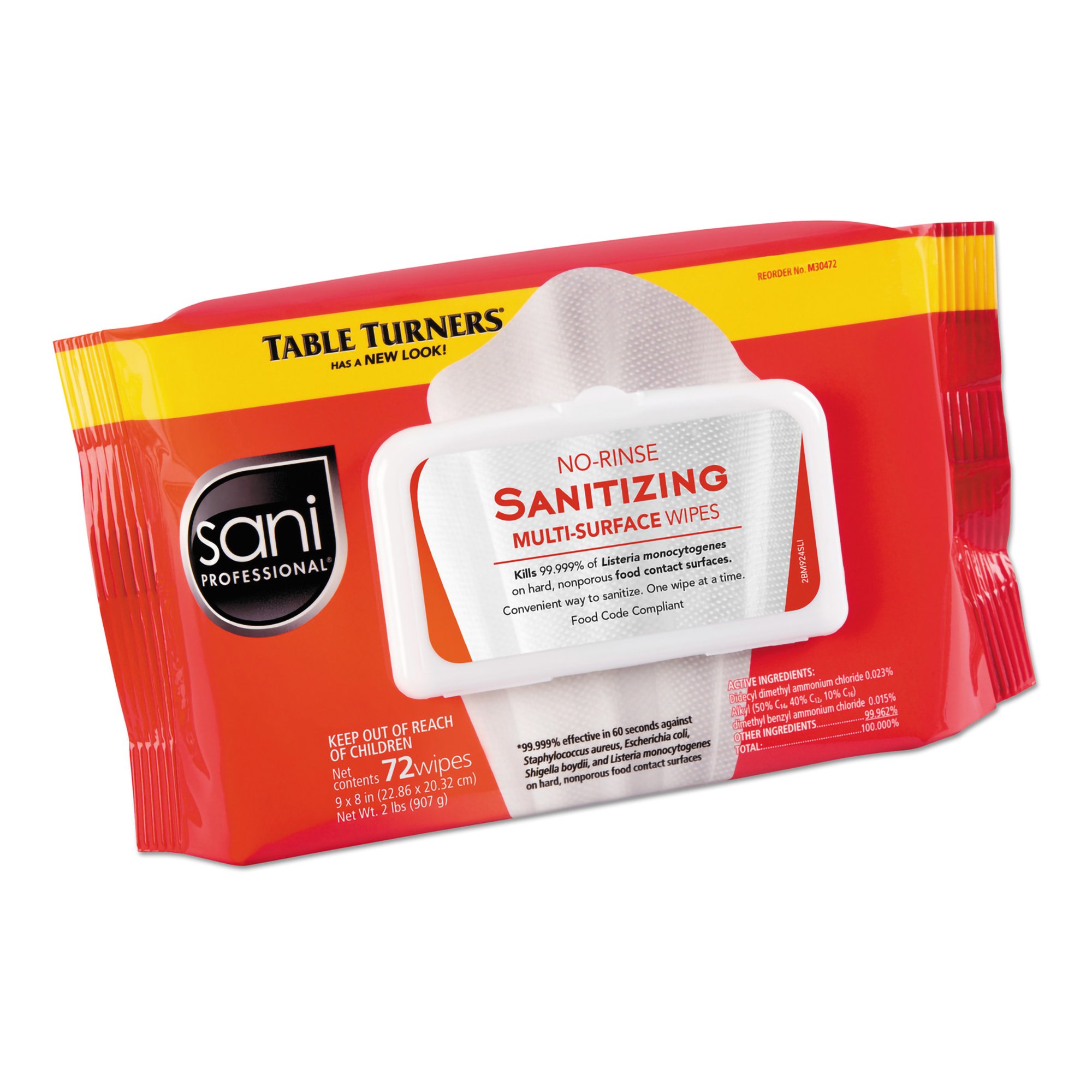 Professional Disposables M30472 - Sani Professional® Surface Disinfectant Cleaner Wipe, 8 x 9 Inch - 72/Pack, 864/Case