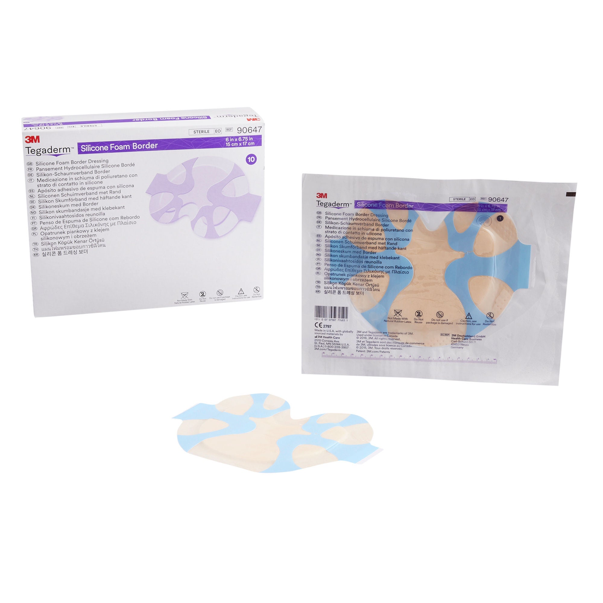 Solventum Corporation - 90647 Foam Dressing 3M™ Tegaderm™ 6 X 6-3/4 Inch With Border Film Backing Silicone Adhesive Sacral Sterile