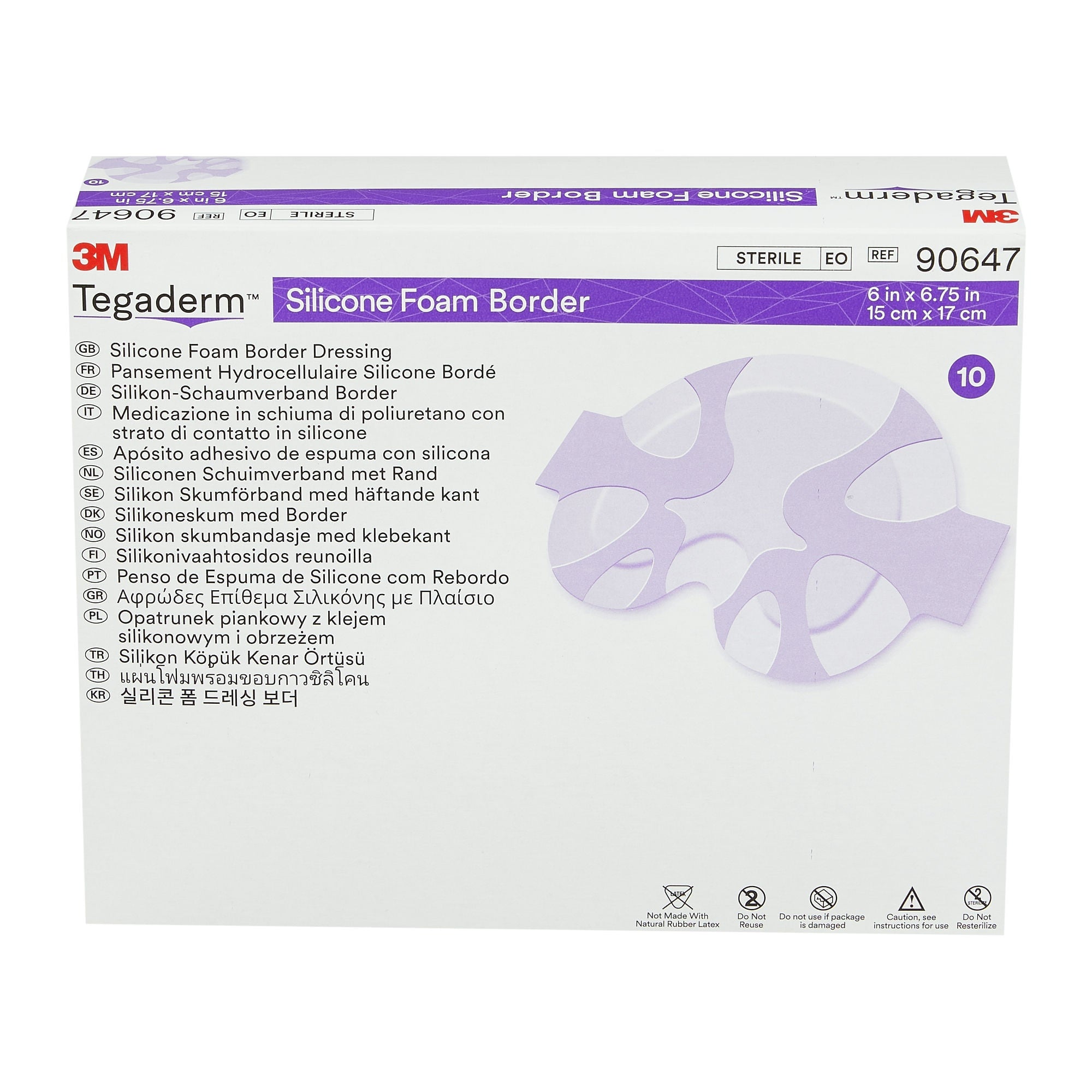 Solventum Corporation - 90647 Foam Dressing 3M™ Tegaderm™ 6 X 6-3/4 Inch With Border Film Backing Silicone Adhesive Sacral Sterile