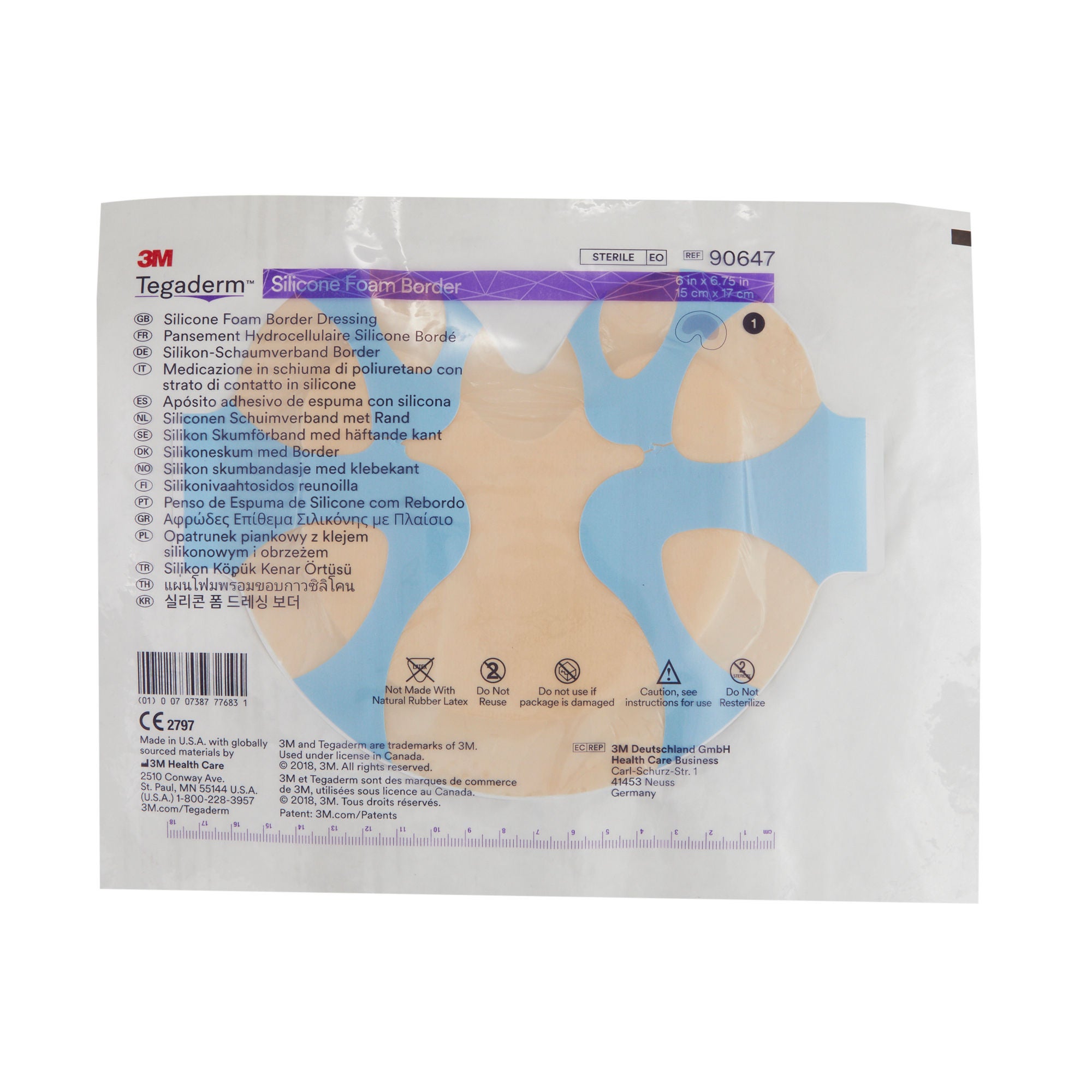 Solventum Corporation - 90647 Foam Dressing 3M™ Tegaderm™ 6 X 6-3/4 Inch With Border Film Backing Silicone Adhesive Sacral Sterile