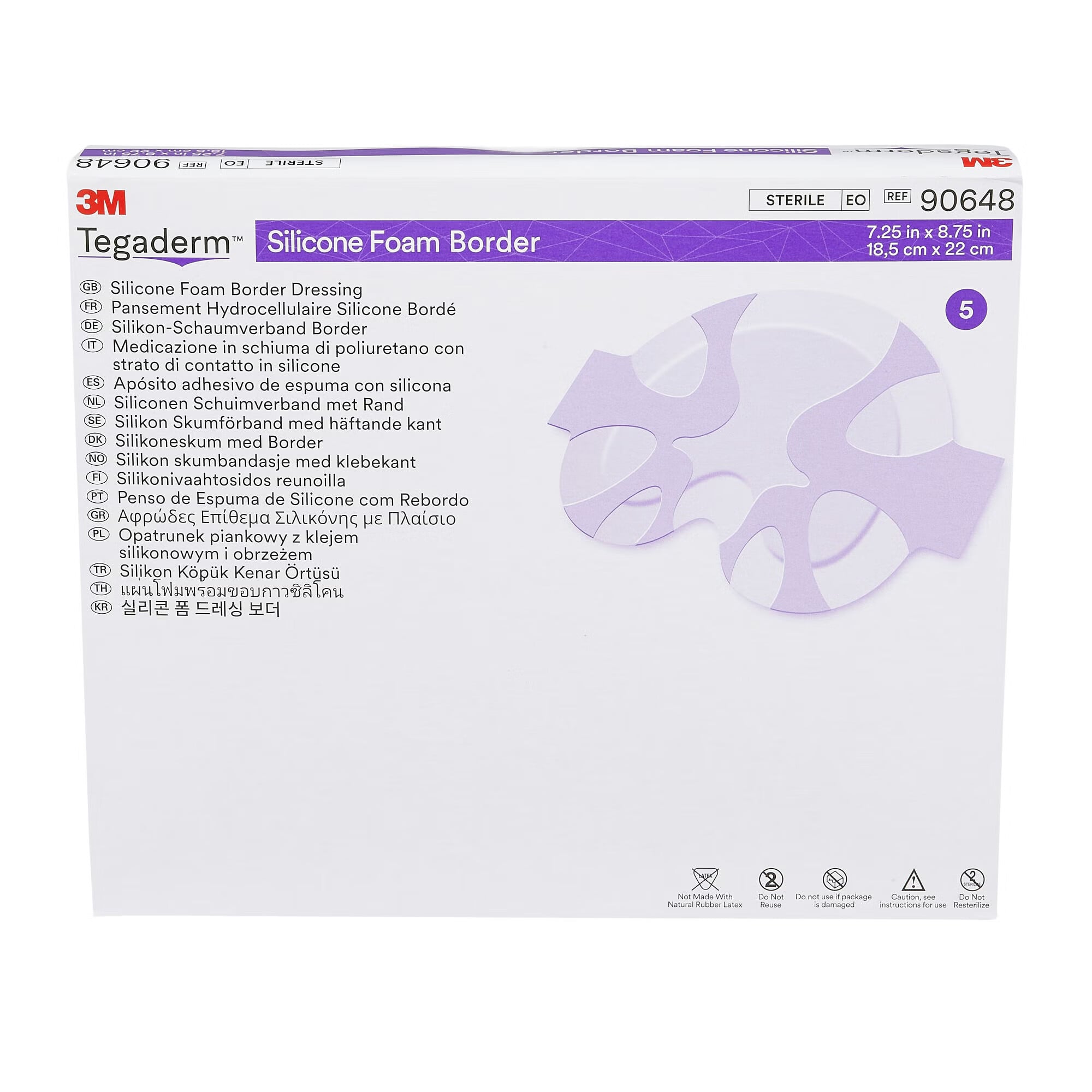 Solventum Corporation - 90648 Foam Dressing 3M™ Tegaderm™ 7-1/4 X 8-3/4 Inch With Border Film Backing Silicone Adhesive Sacral Sterile