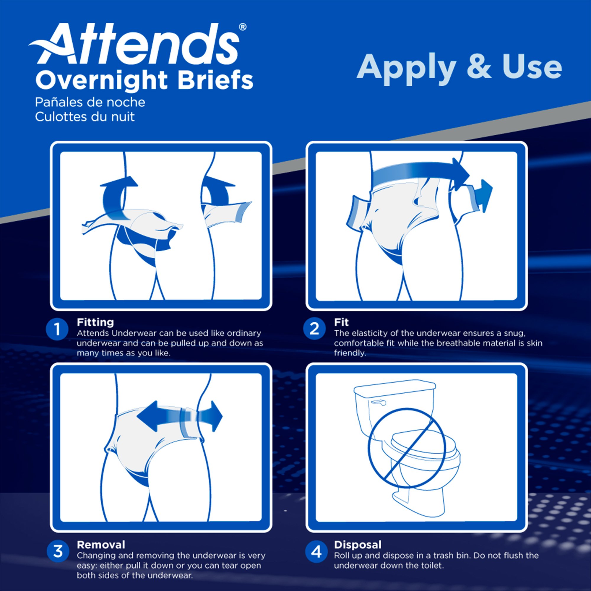 Attends Healthcare Products - DDEW20 Attends® Briefs with Overnight Protection