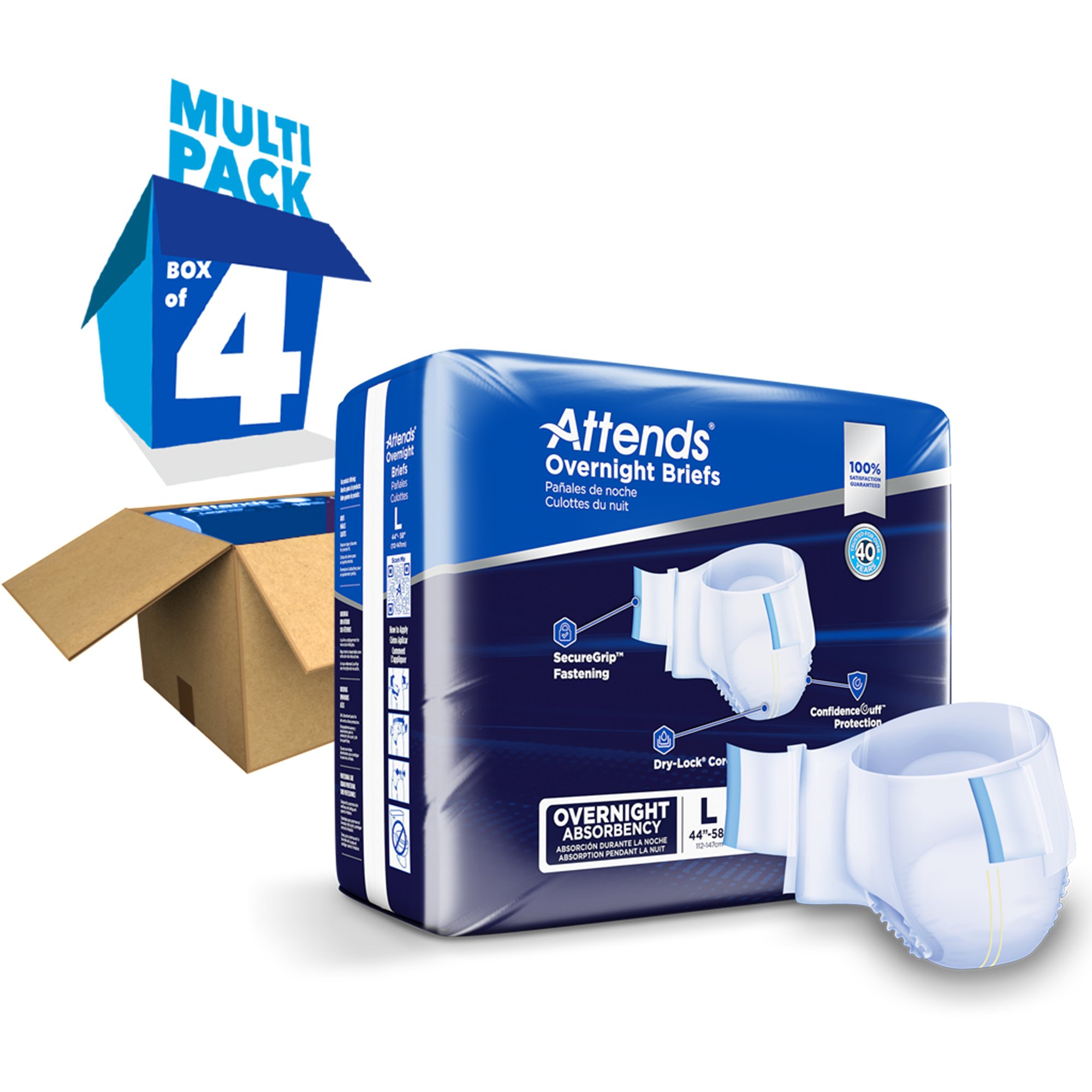 Attends Healthcare Products - DDEW30 Attends® Briefs with Overnight Protection