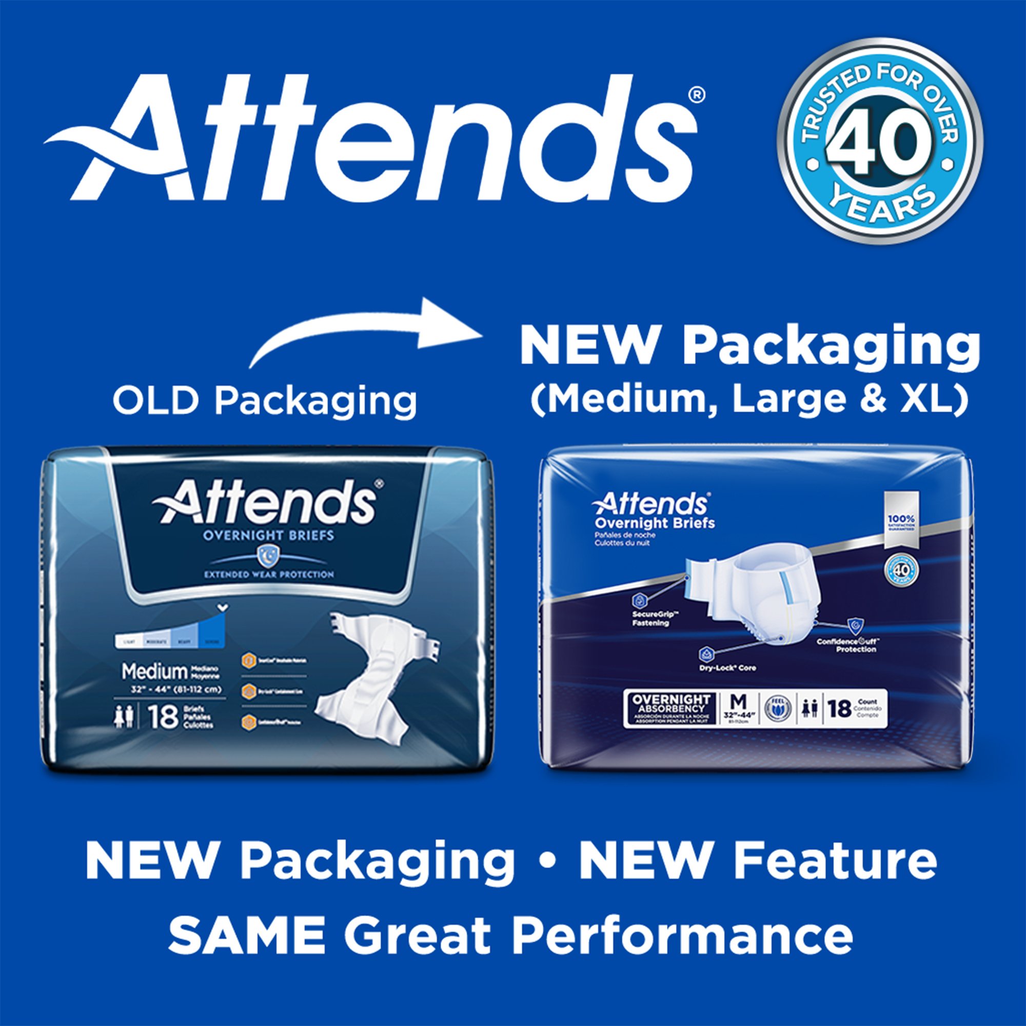Attends Healthcare Products - DDEW30 Attends® Briefs with Overnight Protection