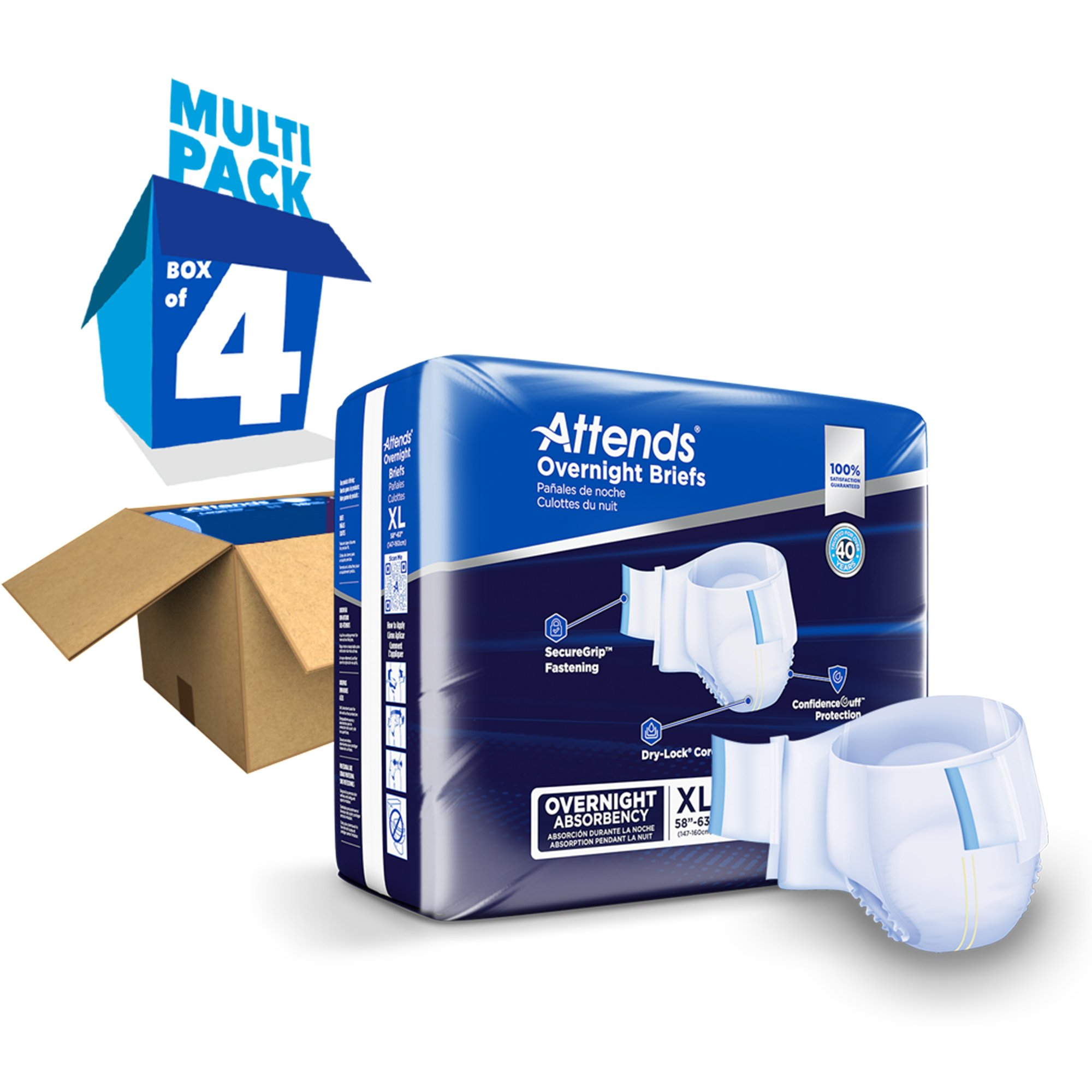 Attends Healthcare Products - DDEW40 Attends® Briefs with Overnight Protection