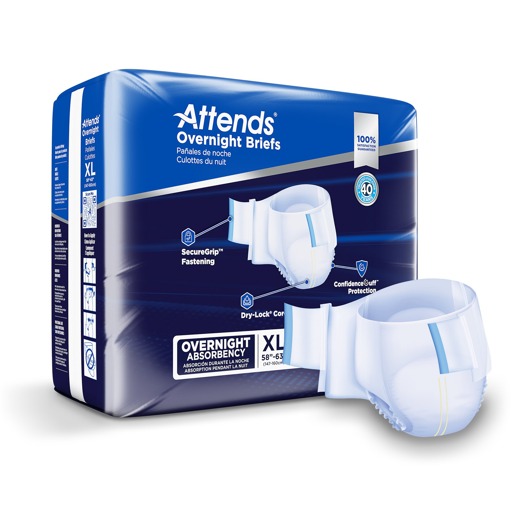 Attends Healthcare Products - DDEW40 Attends® Briefs with Overnight Protection