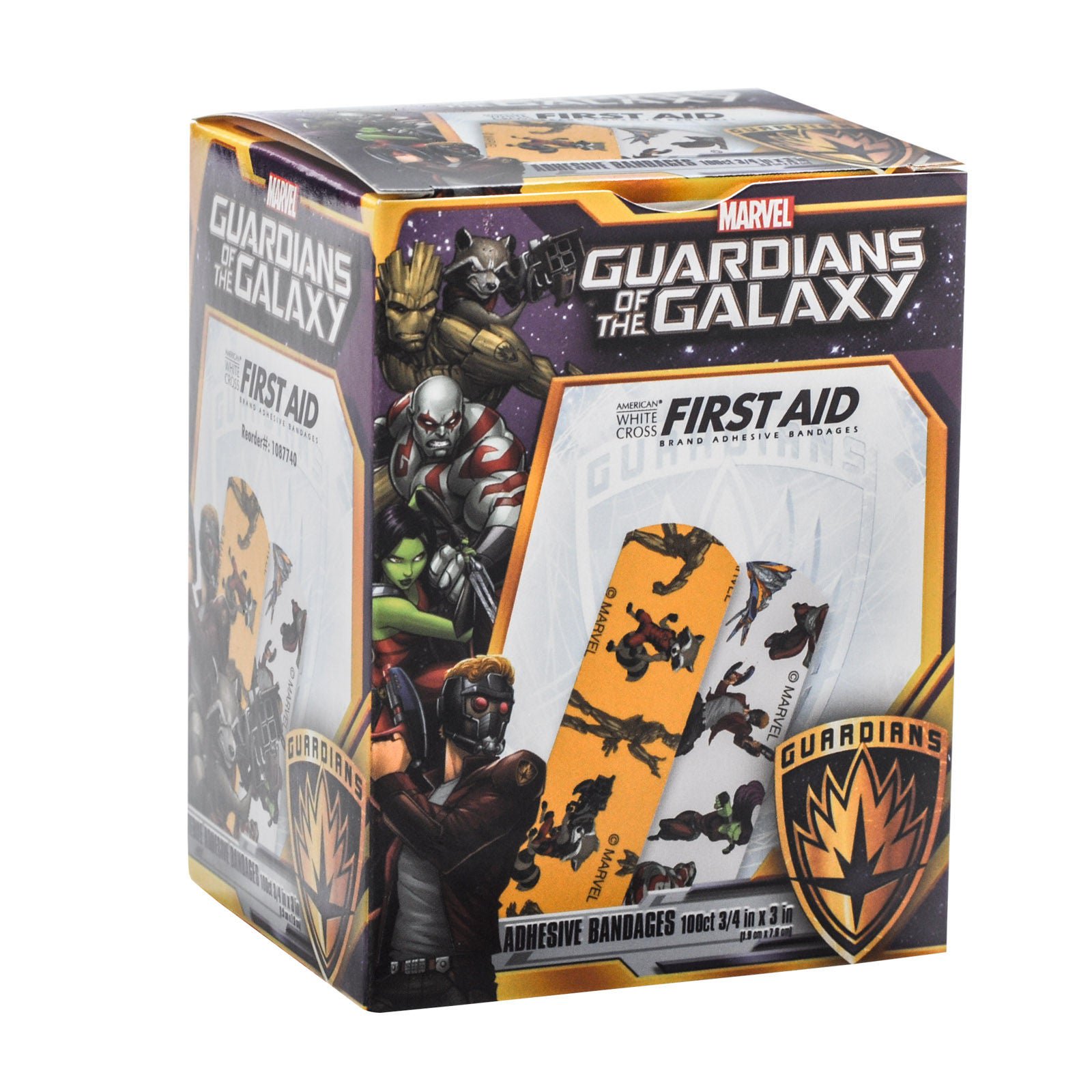 Dukal - 1087740 American® White Cross Stat Strip® Guardians of the Galaxy Adhesive Strips