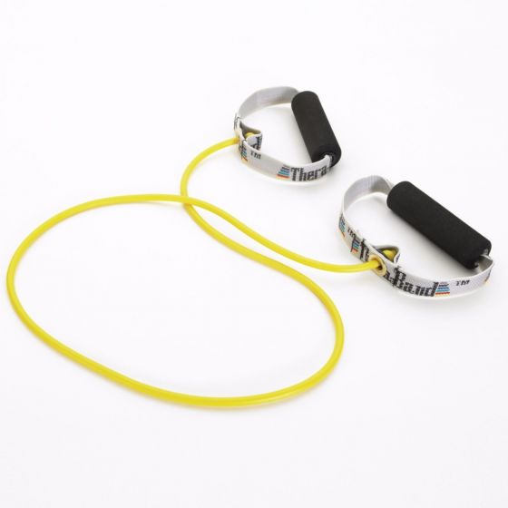 Performance Health - 81707470 Exercise Resistance Tubing with Handles TheraBand® Yellow 48 Inch Length Light Resistance