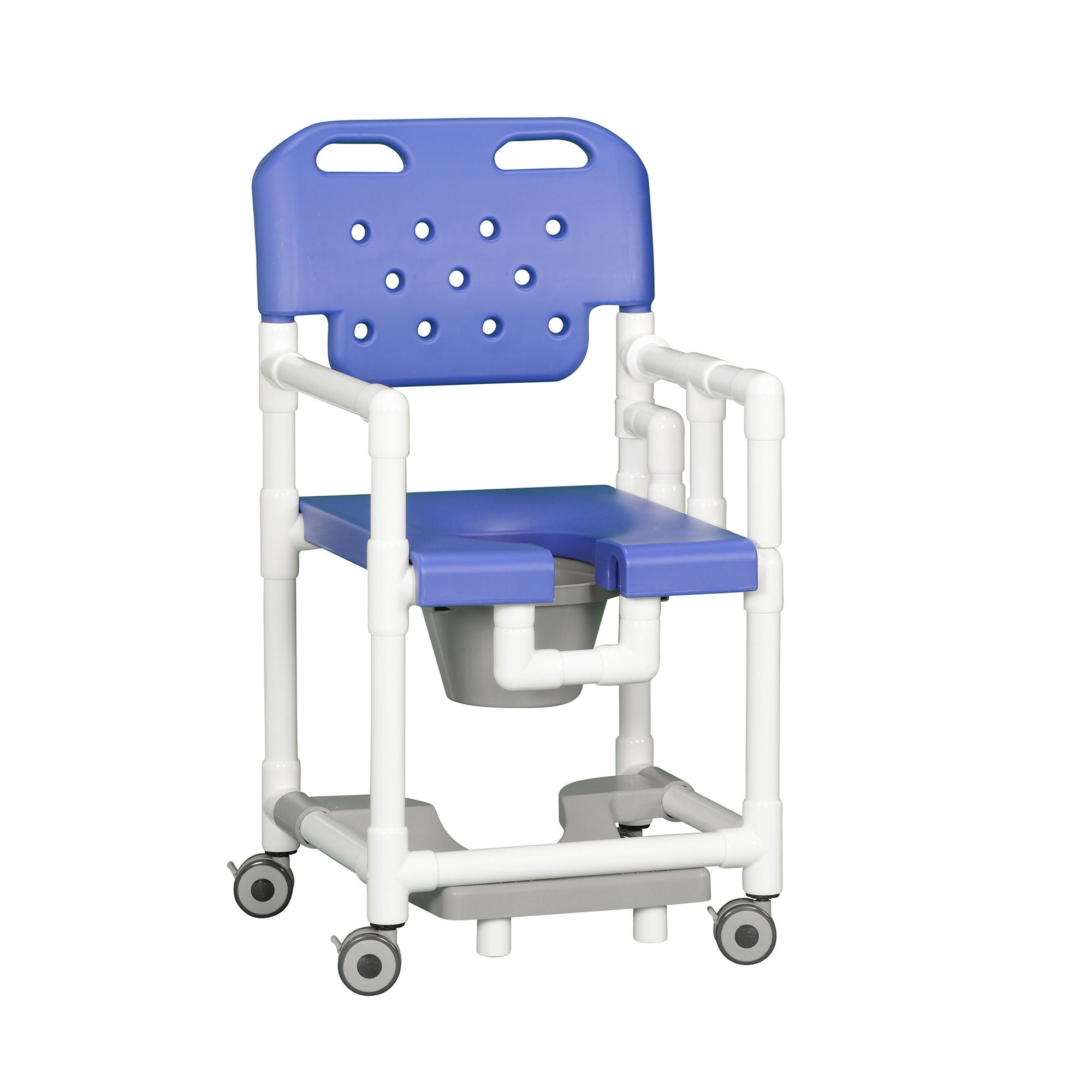 IPU - ELT817 P FRLDA Commode / Shower Chair Elite Drop Arms PVC Frame With Backrest 21-1/2 Inch Seat Width 325 lbs. Weight Capacity