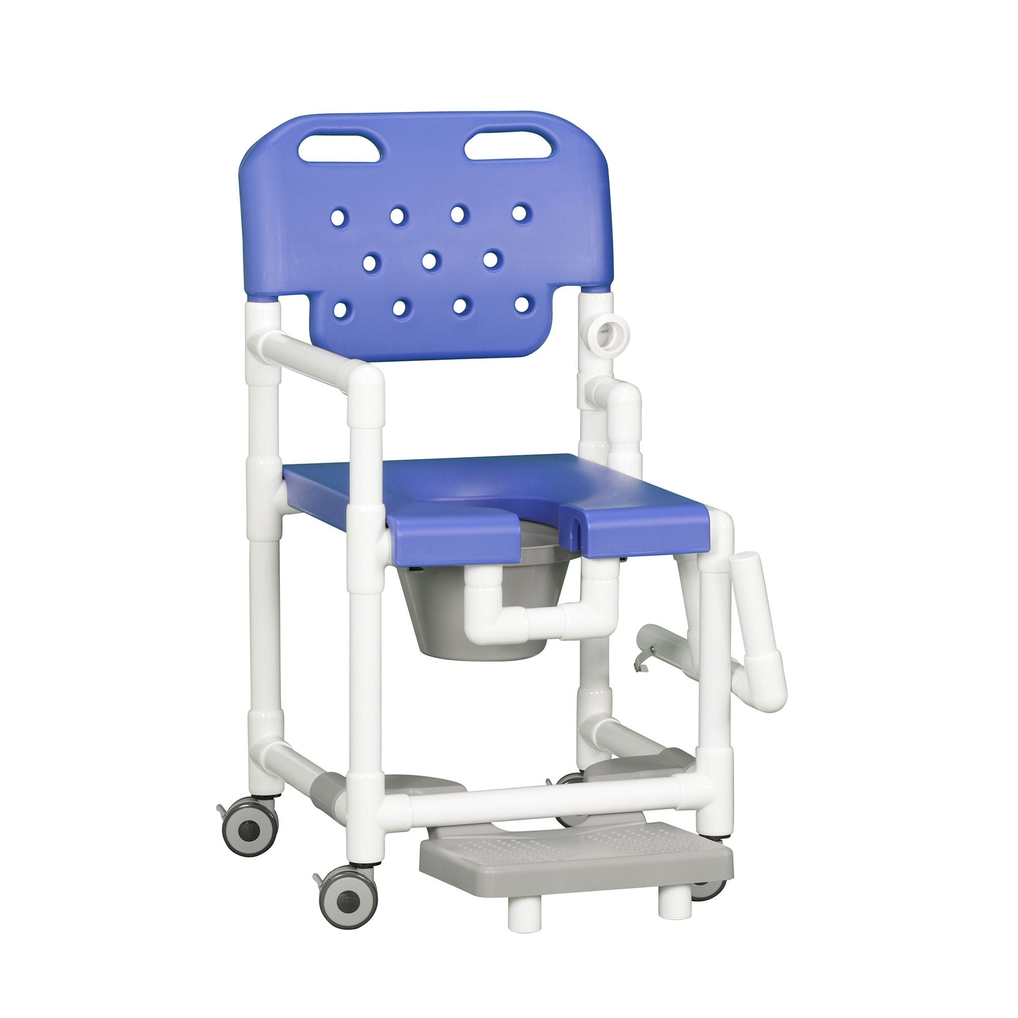 IPU - ELT817 P FRLDA Commode / Shower Chair Elite Drop Arms PVC Frame With Backrest 21-1/2 Inch Seat Width 325 lbs. Weight Capacity