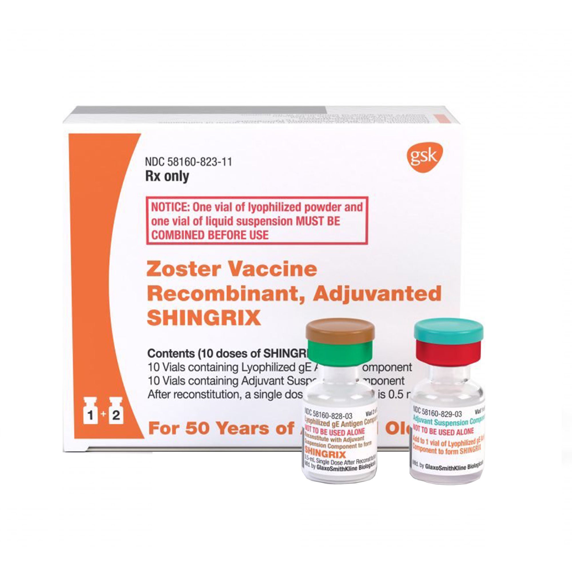 Glaxo Smith Kline - 58160082311 Shingrix® Zoster Vaccine Recombinant, Adjuvanted 50 mcg / 0.5 mL Injection 0.5 mL