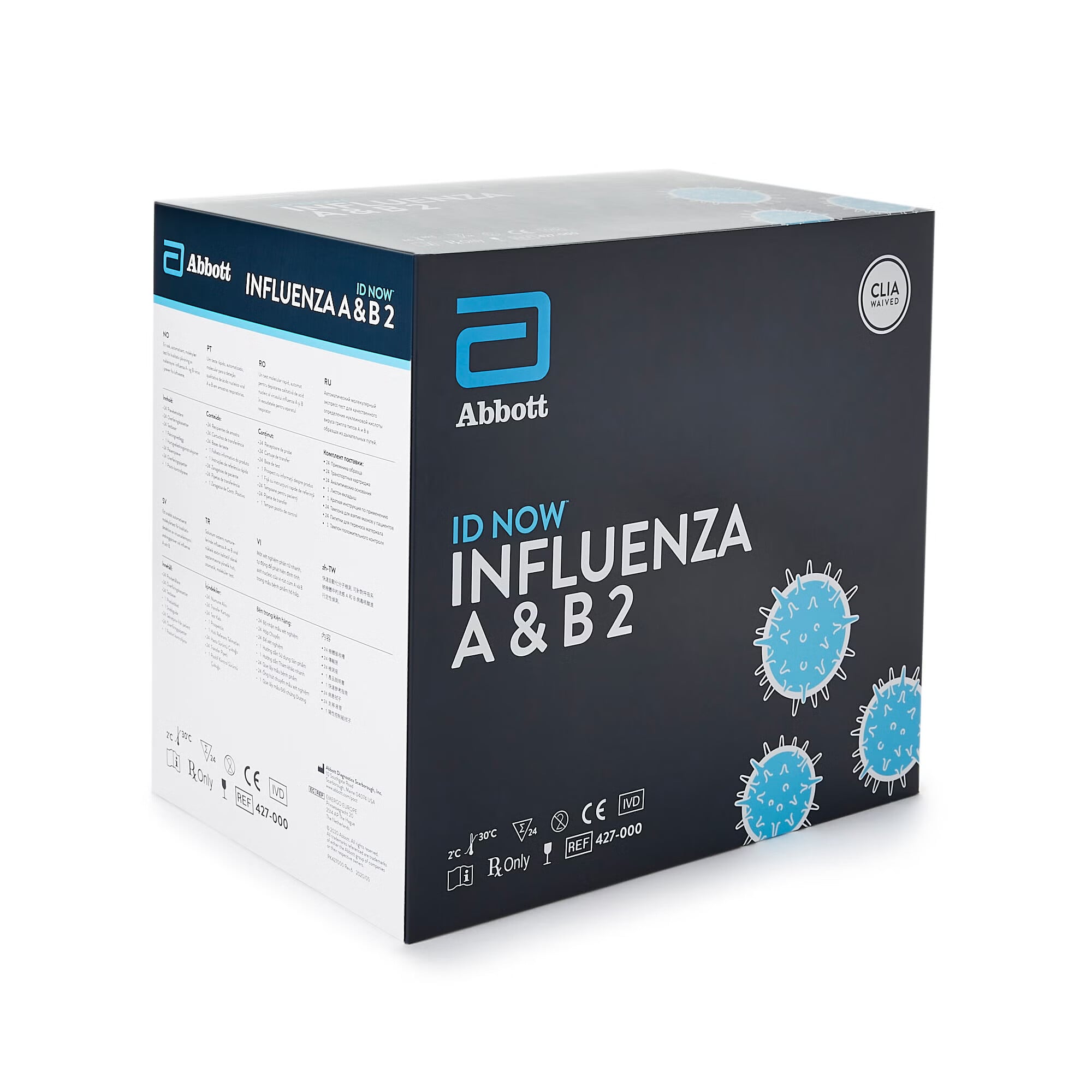 Abbott Rapid Dx North America LLC - 427000 Respiratory Test Kit ID NOW™ Influenza A + B 2 24 Tests CLIA Waived