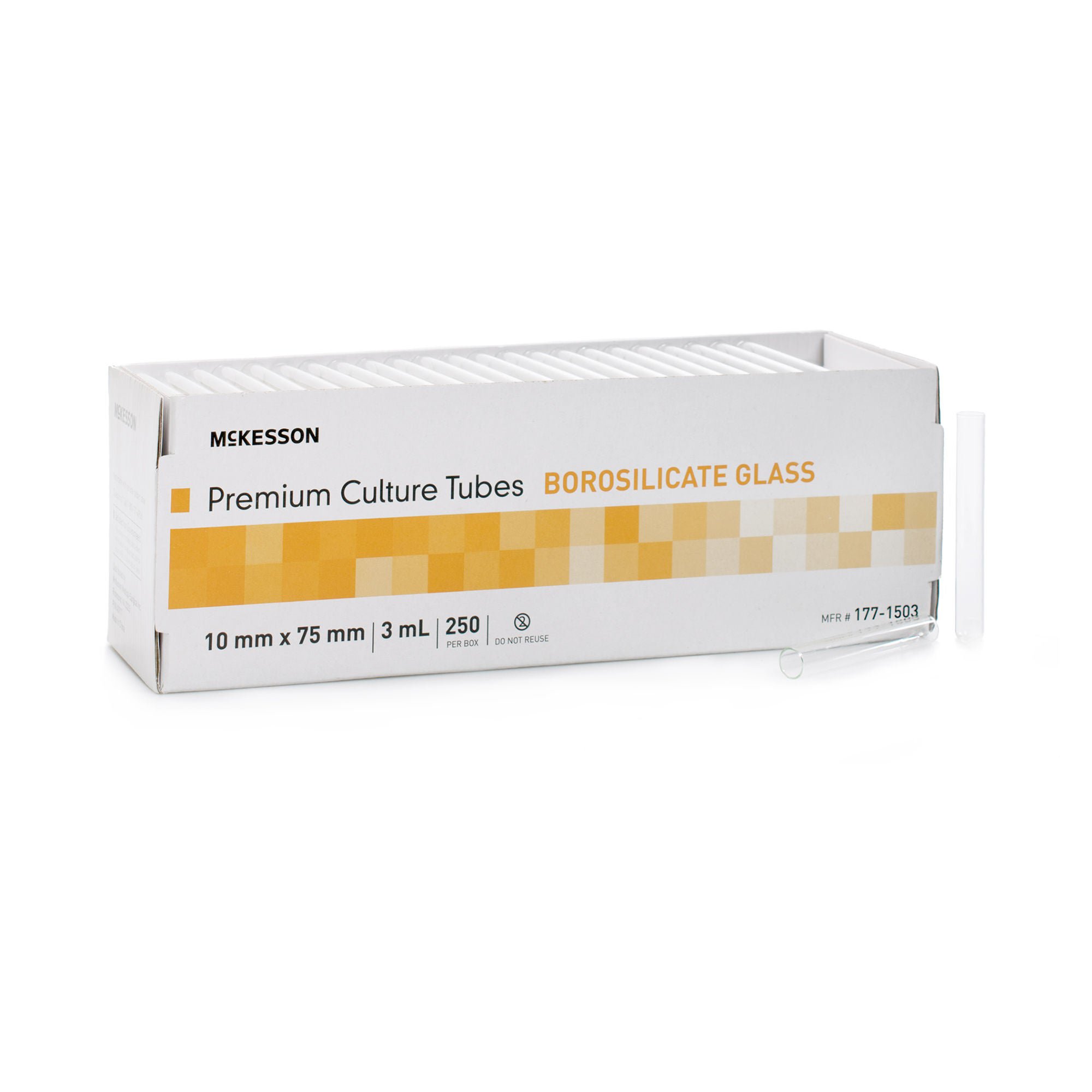 McKesson Brand - 177-1503 McKesson Glass Test Tube, 3 mL, 10 x 75 mm