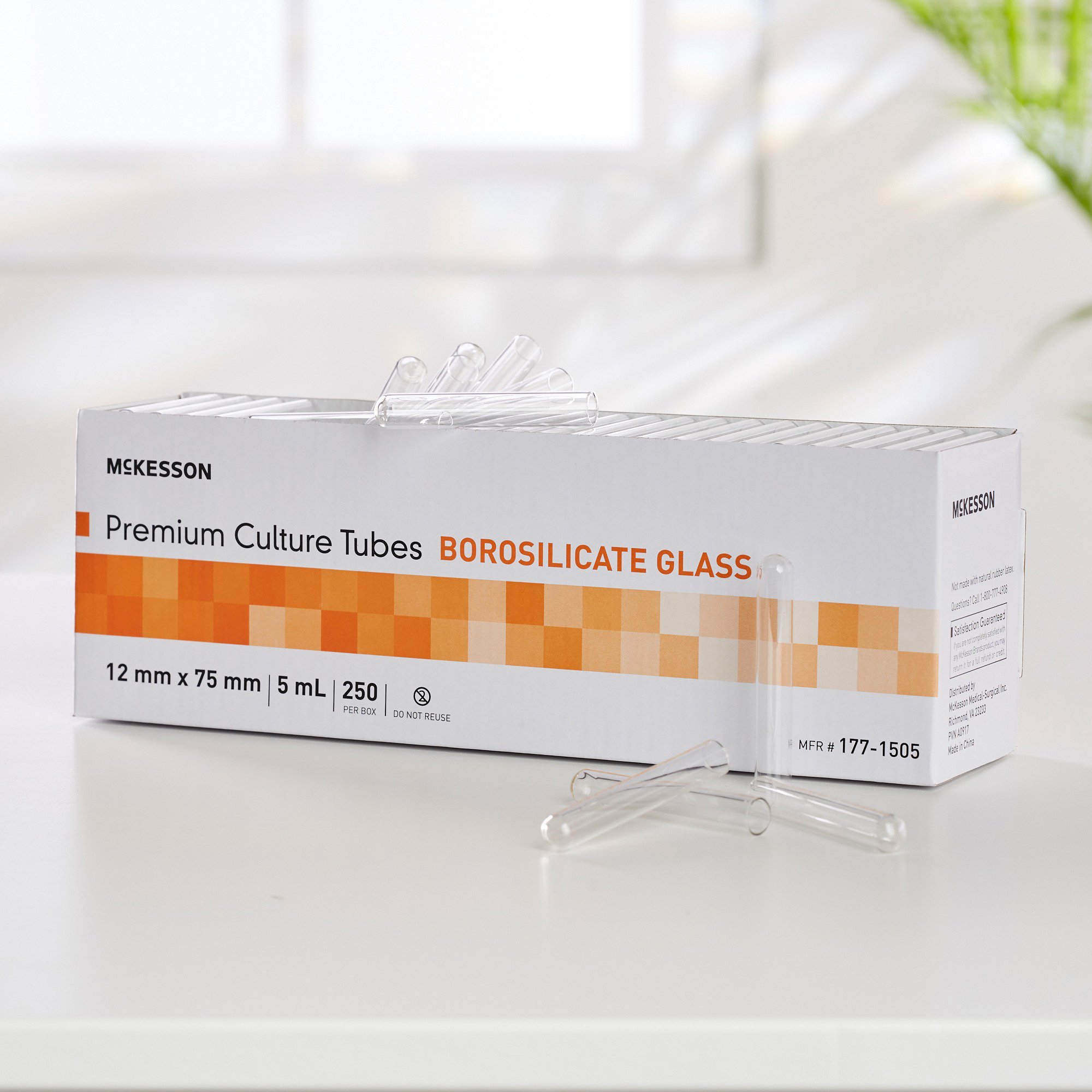McKesson Brand 177-1505 - McKesson Round Bottom Glass Test Tube, 5 mL, 12 x 75 mm - 250/Box, 1000/Case