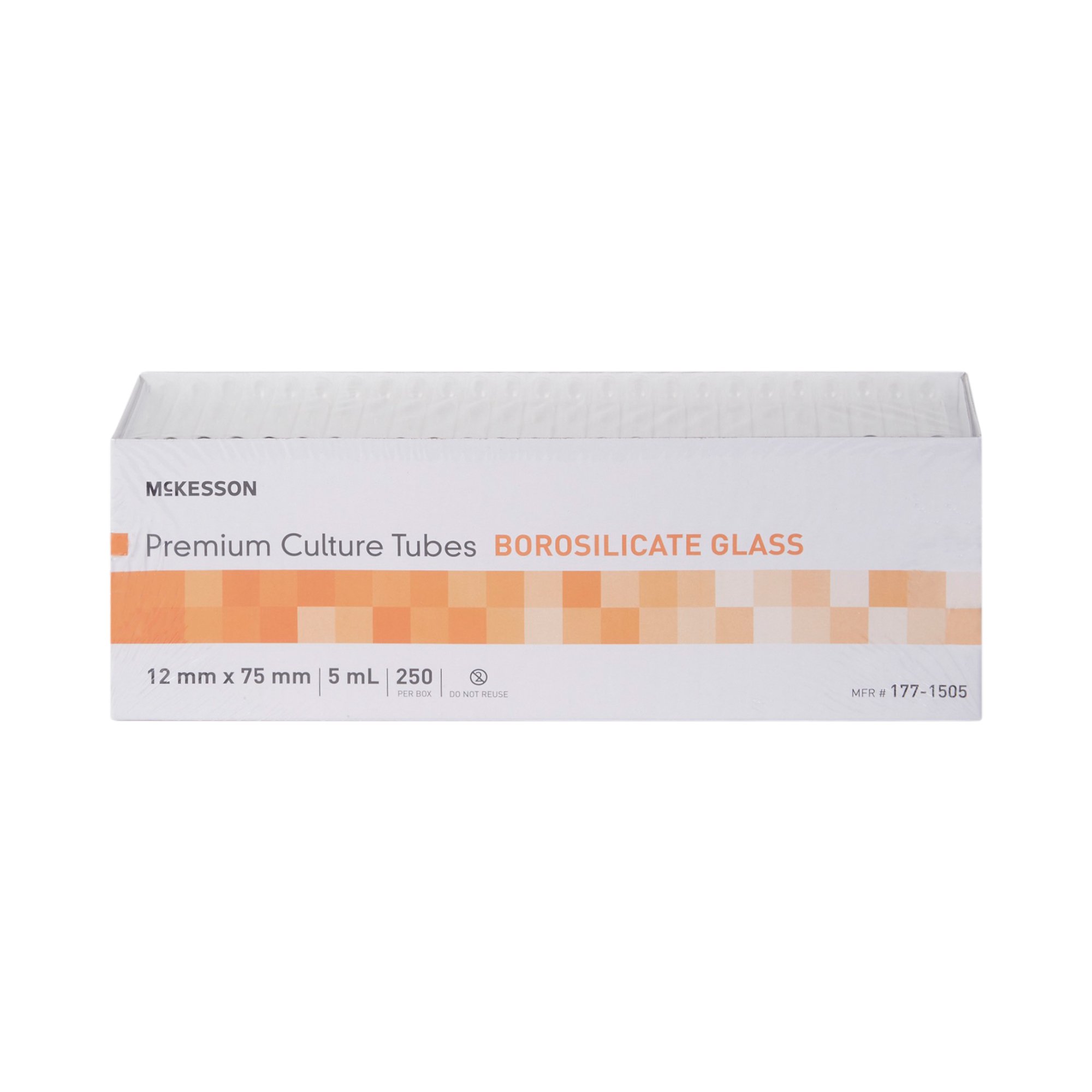 McKesson Brand 177-1505 - McKesson Round Bottom Glass Test Tube, 5 mL, 12 x 75 mm - 250/Box, 1000/Case