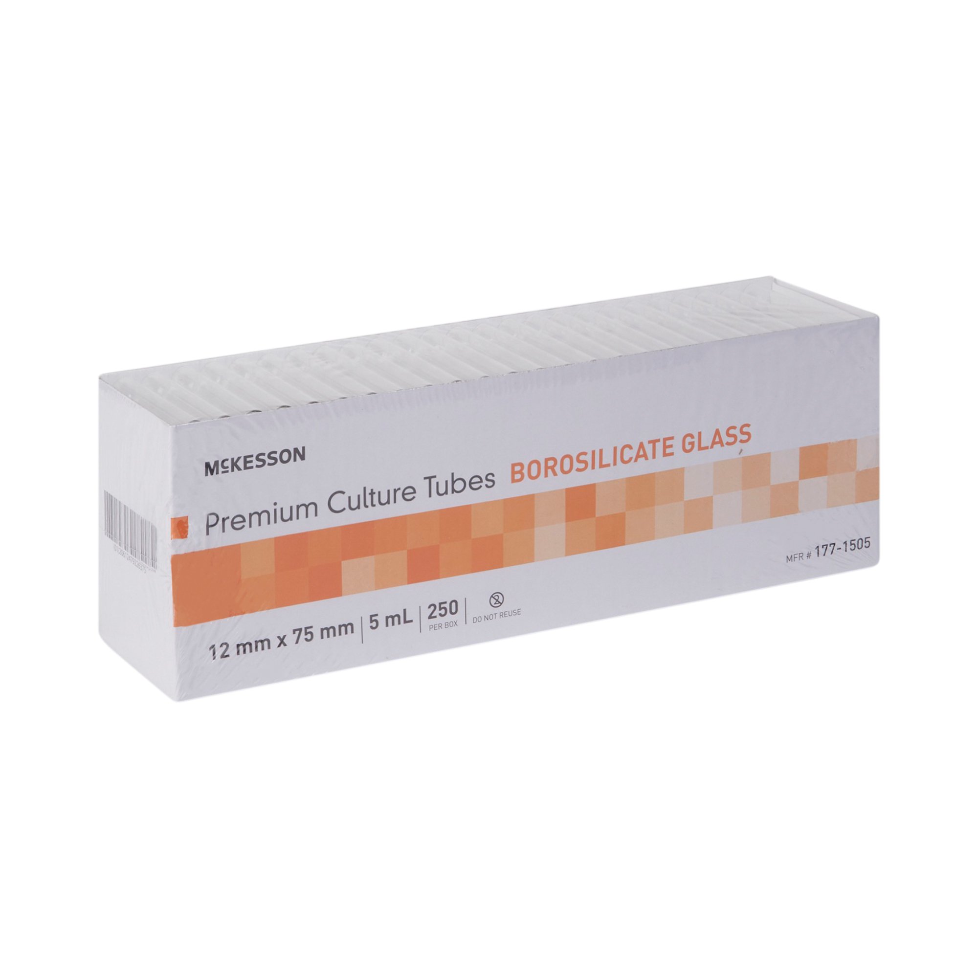 McKesson Brand 177-1505 - McKesson Round Bottom Glass Test Tube, 5 mL, 12 x 75 mm - 250/Box, 1000/Case