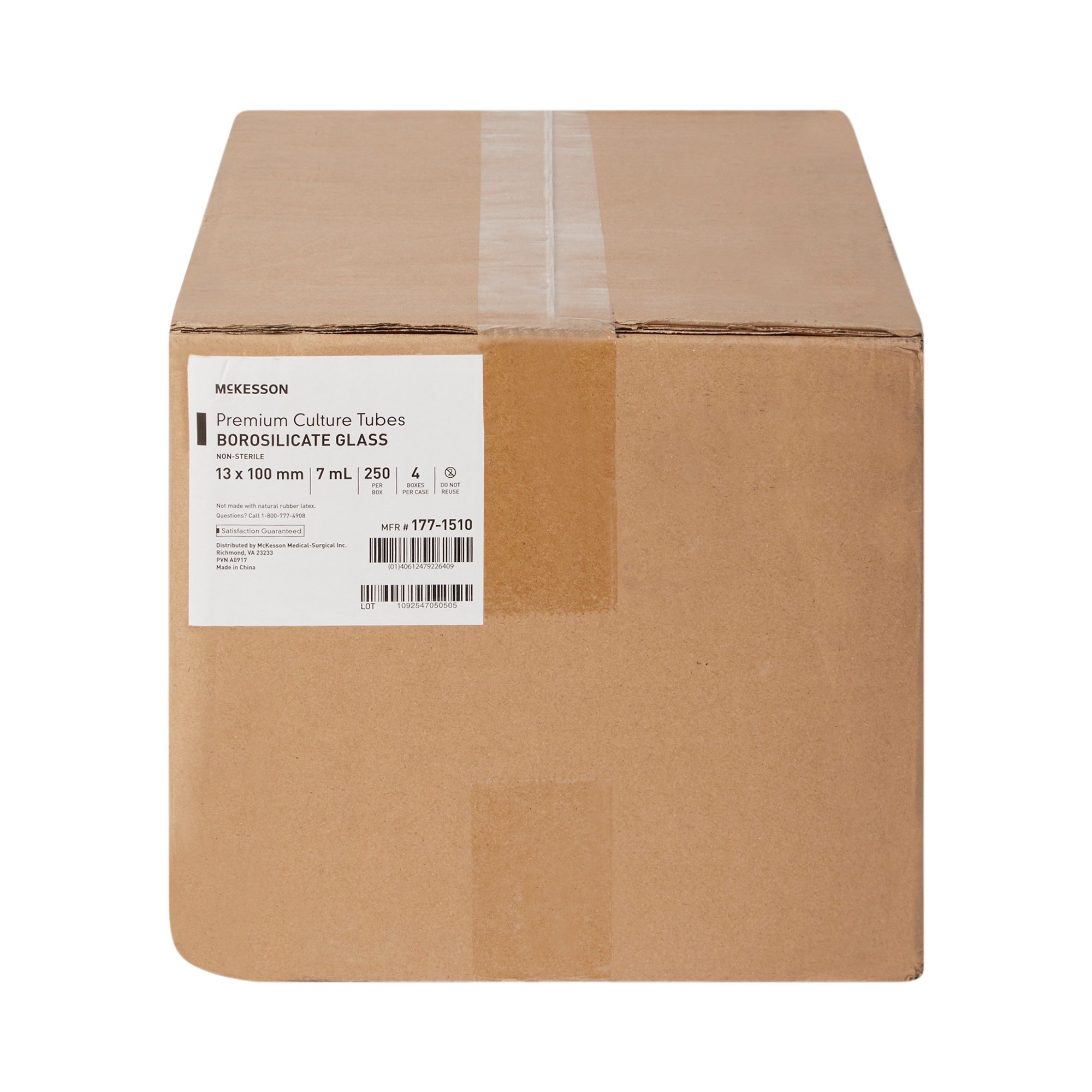 McKesson Brand 177-1510 - McKesson Round Bottom Test Tube, 7 mL, 13 x 100 mm - 250/Box, 1000/Case