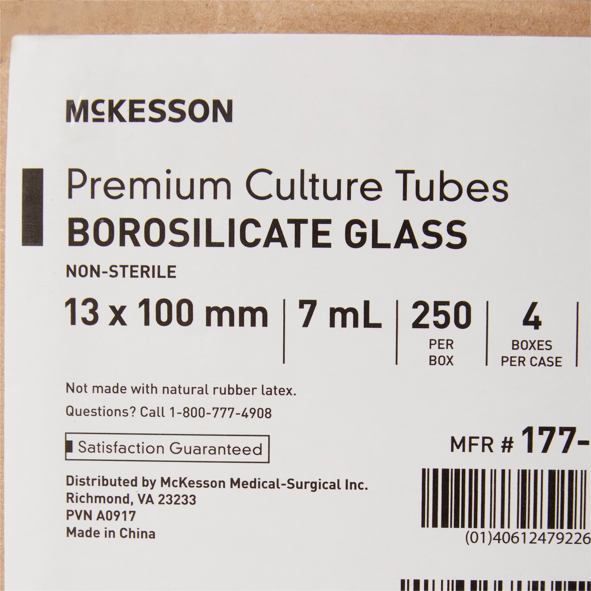 McKesson Brand 177-1510 - McKesson Round Bottom Test Tube, 7 mL, 13 x 100 mm - 250/Box, 1000/Case