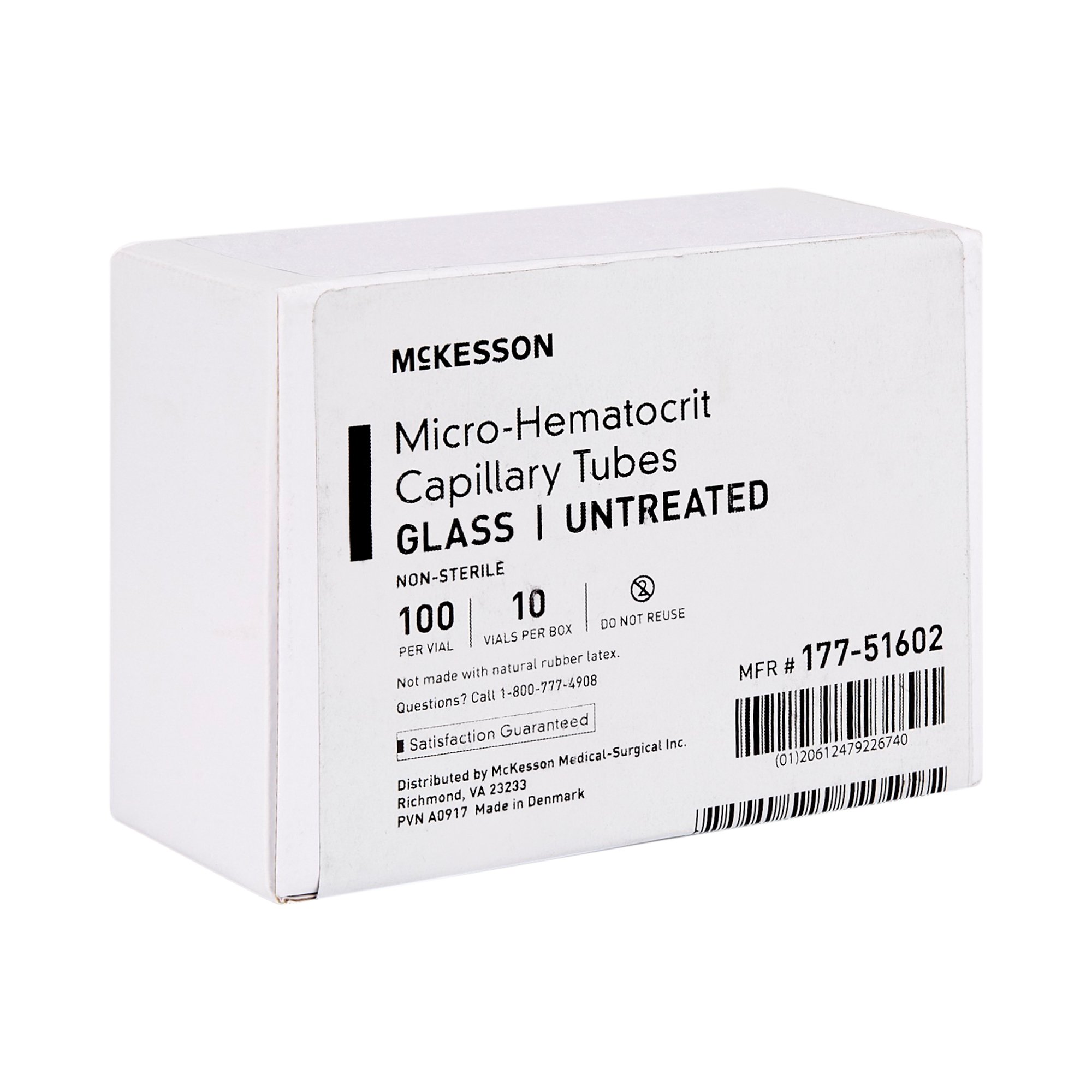 McKesson Brand 177-51602 - McKesson Capillary Blood Collection Tube, 75 µL, 1.1 x 75 mm - 100/Vial, 1000/Box