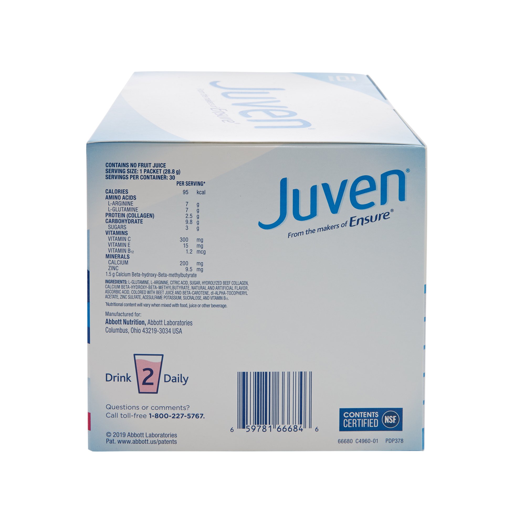 Abbott Nutrition 66680 - Juven® Fruit Punch Therapeutic Nutrition Powder for Wound Healing - 1/Each, 30/Box, 180/Case
