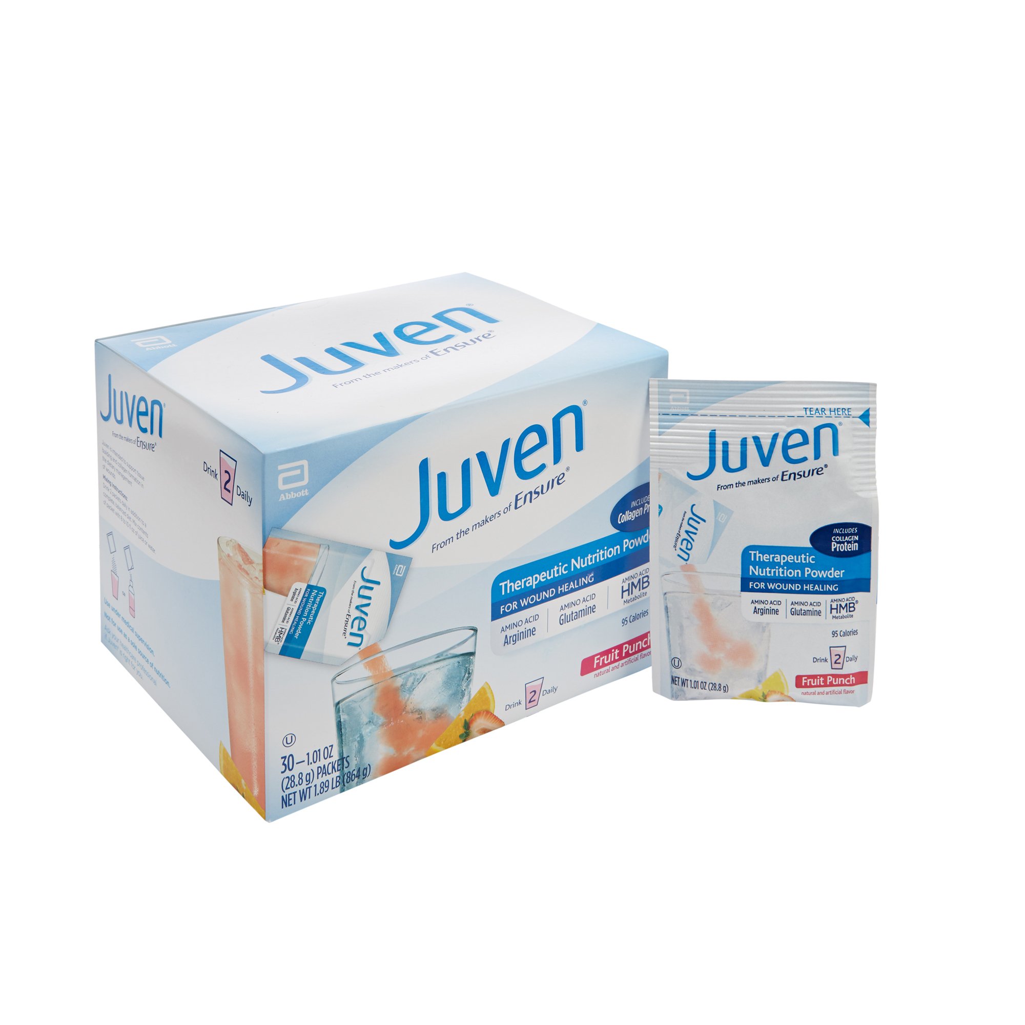 Abbott Nutrition 66680 - Juven® Fruit Punch Therapeutic Nutrition Powder for Wound Healing - 1/Each, 30/Box, 180/Case