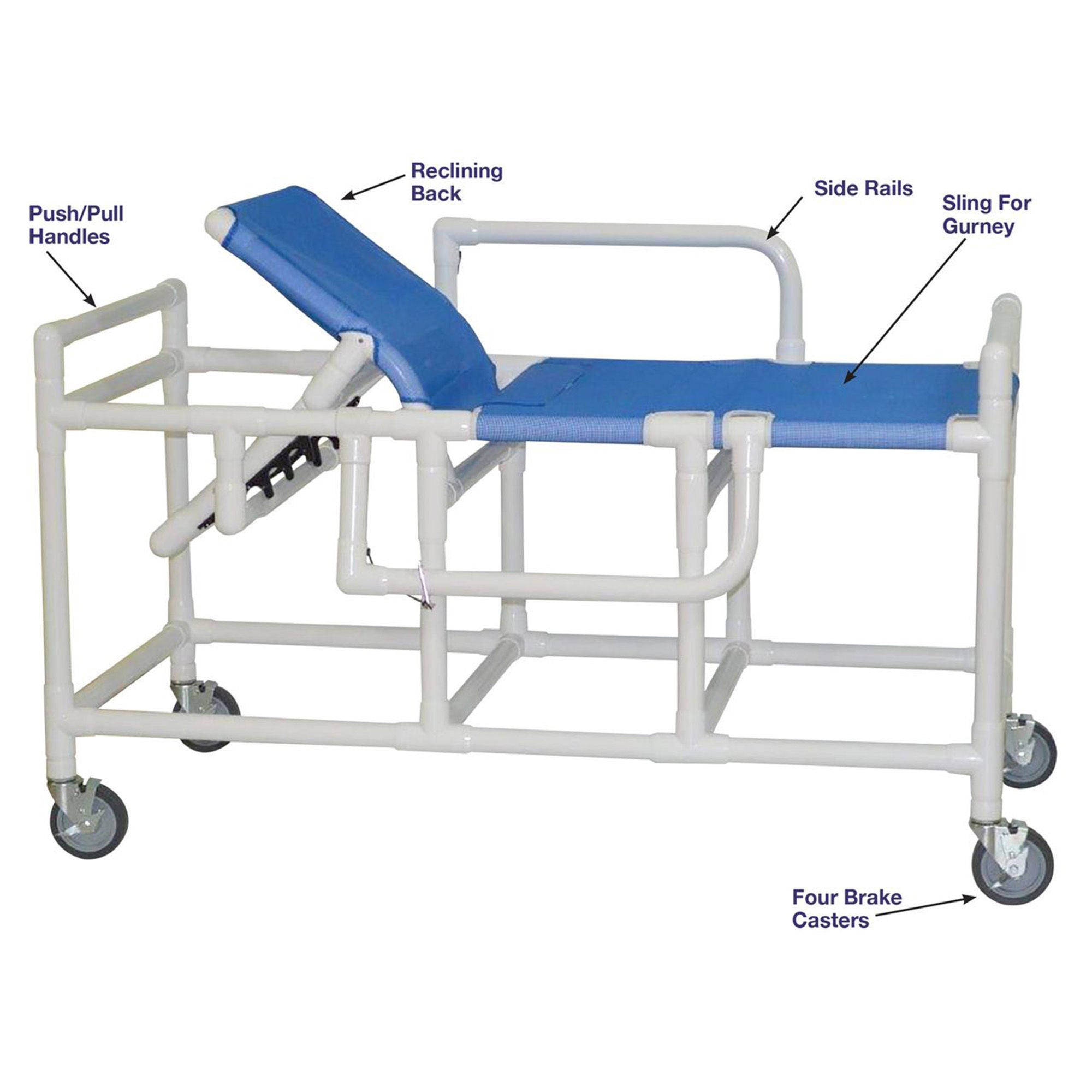 MJM International - 920-P Shower Gurney 450 lbs. Weight Capacity