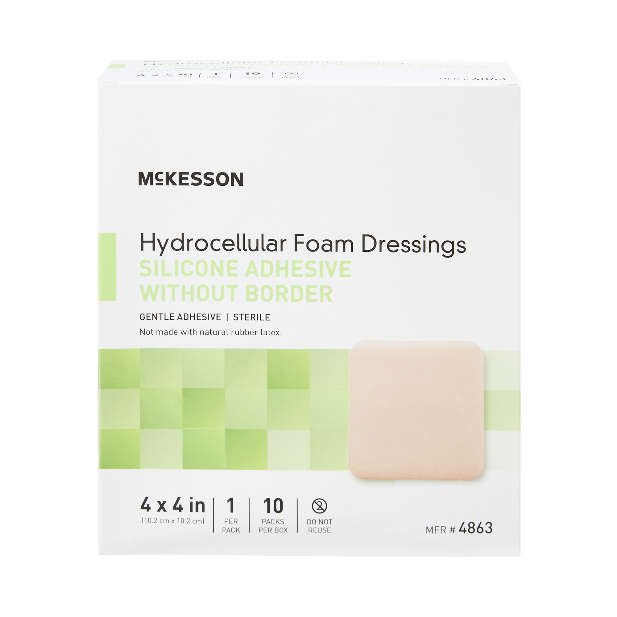 McKesson Brand - 4863 McKesson Silicone Gel Adhesive without Border Silicone Foam Dressing