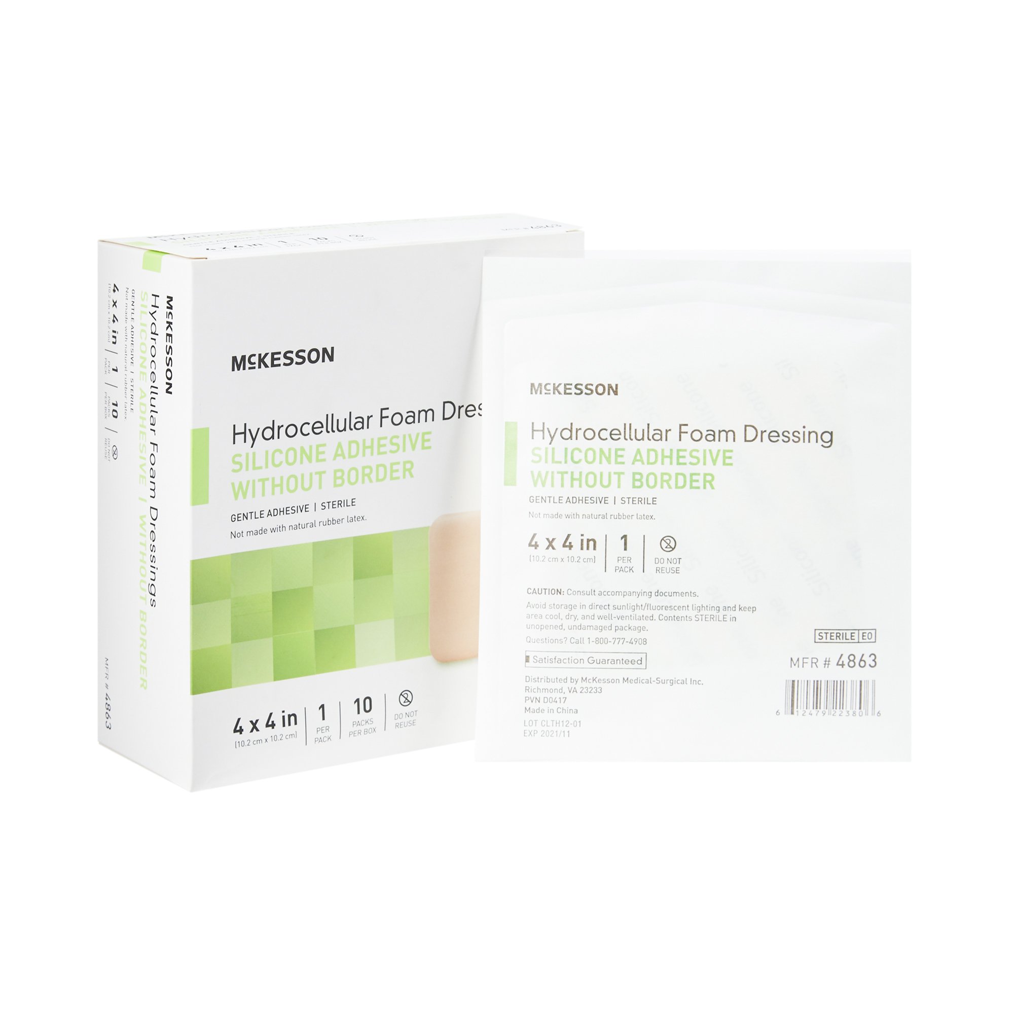 McKesson Brand - 4863 McKesson Silicone Gel Adhesive without Border Silicone Foam Dressing