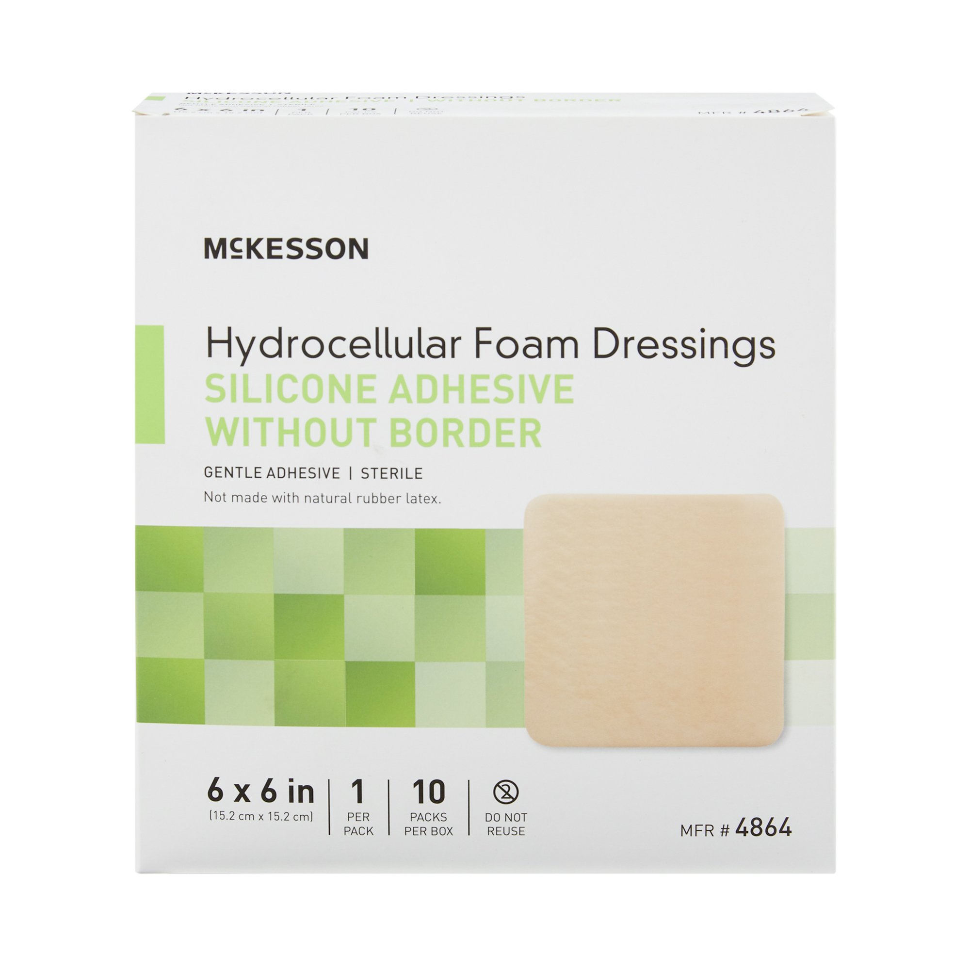 McKesson Brand - 4864 McKesson Silicone Gel Adhesive without Border Silicone Foam Dressing